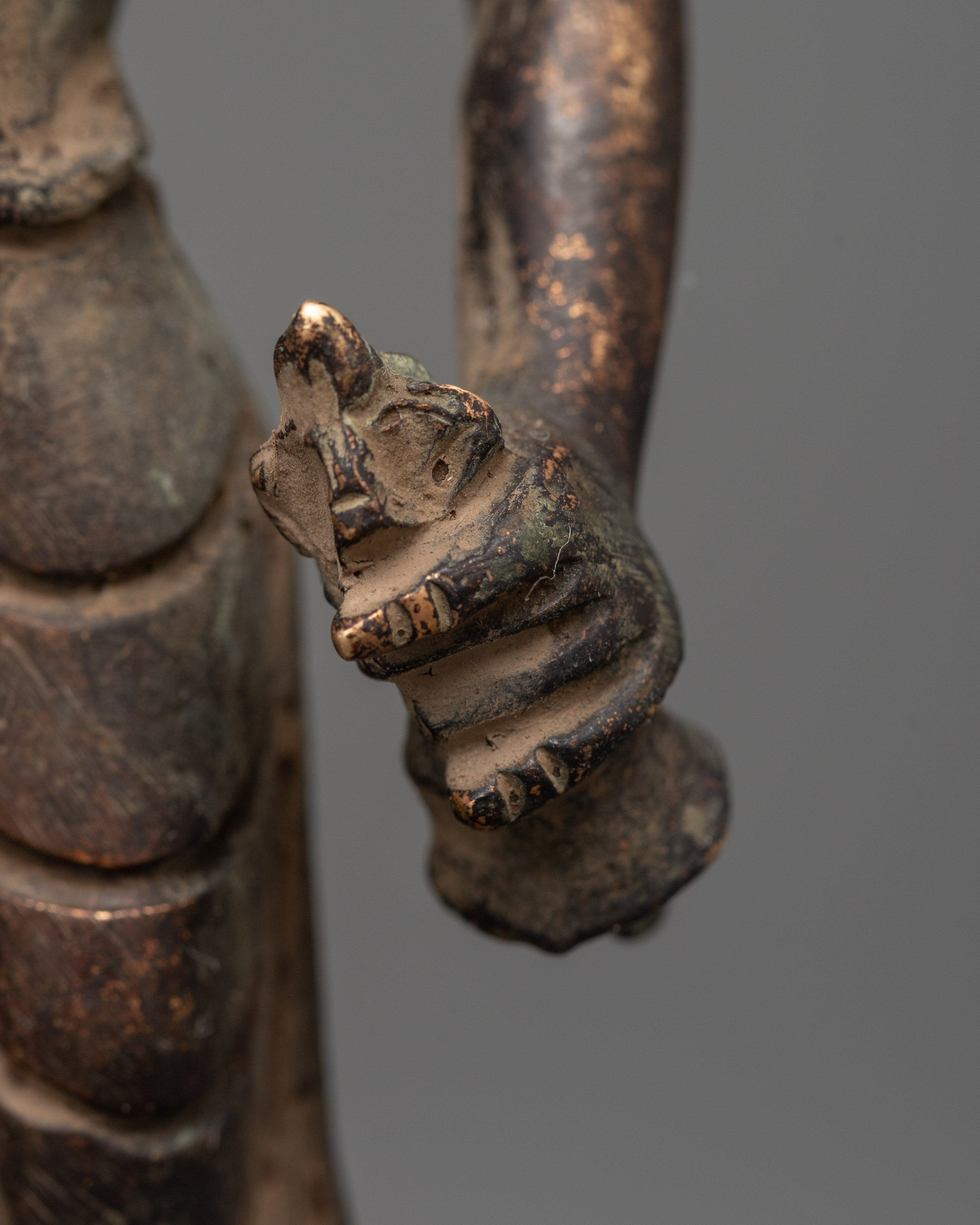 Vajrasattva Statue in Antique Copper Finish | Tibetan Deity of Purification