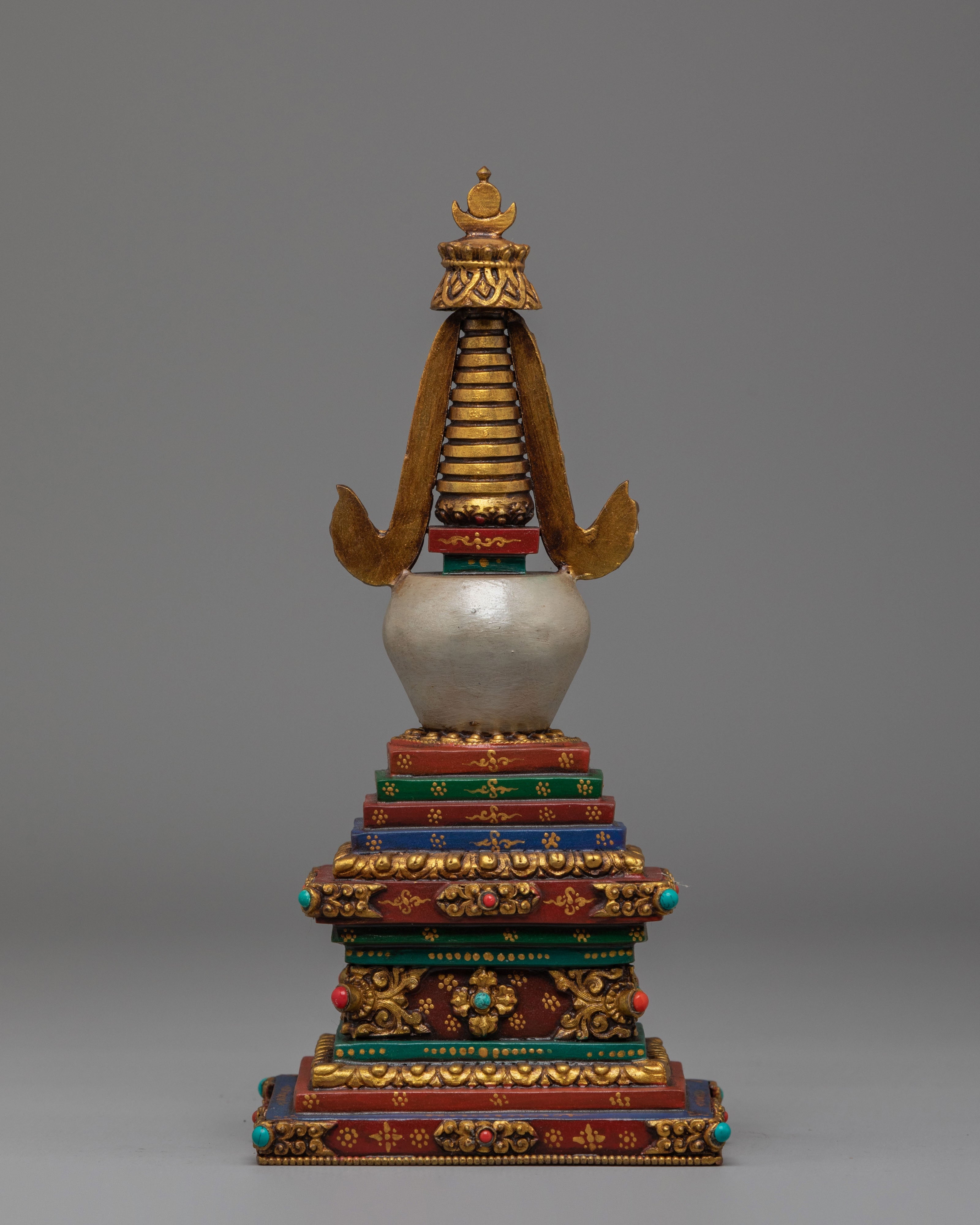 Traditional Himalayan Enlightenment Chorten | Buddhist Stupa Sculpture