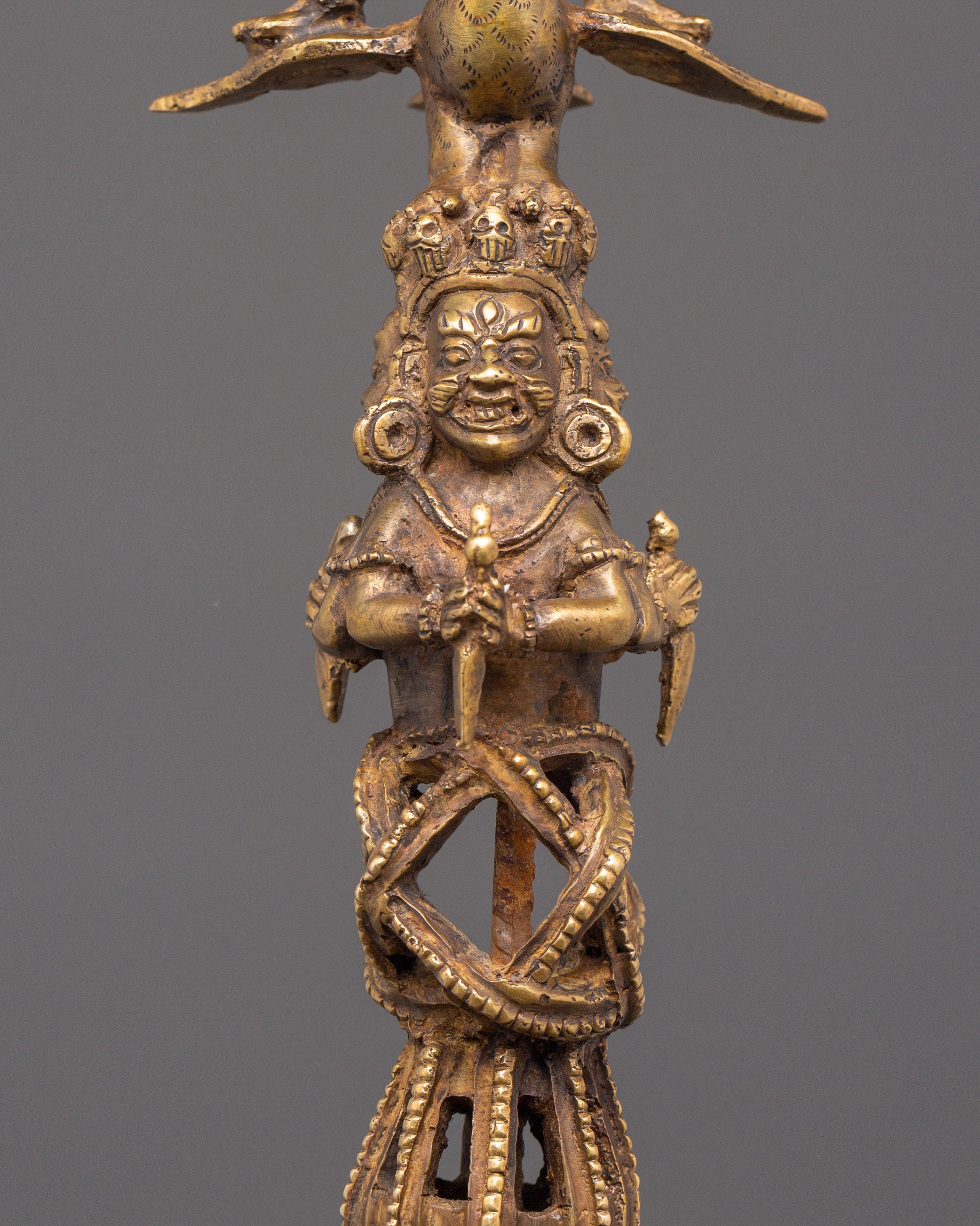 Sacred Buddhist Protective Phurba | Iron & Bronze Ritual Dagger