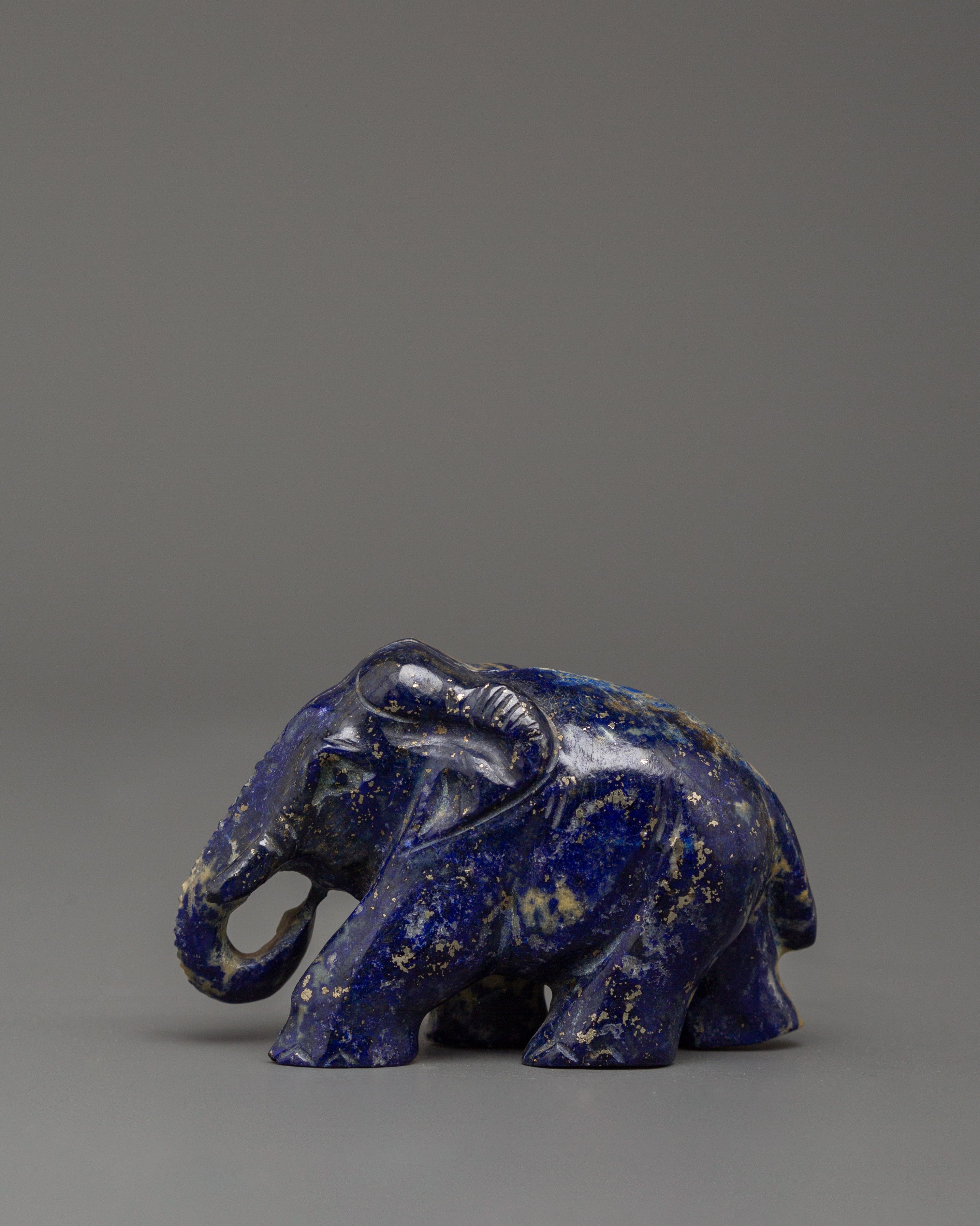 Lapis Lazuli Elephant Statue | Symbol of Wisdom and Strength