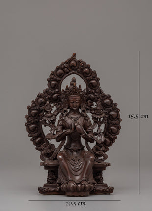 Oxidized Maitreya Buddha Statue | 15.5cm Copper Artwork