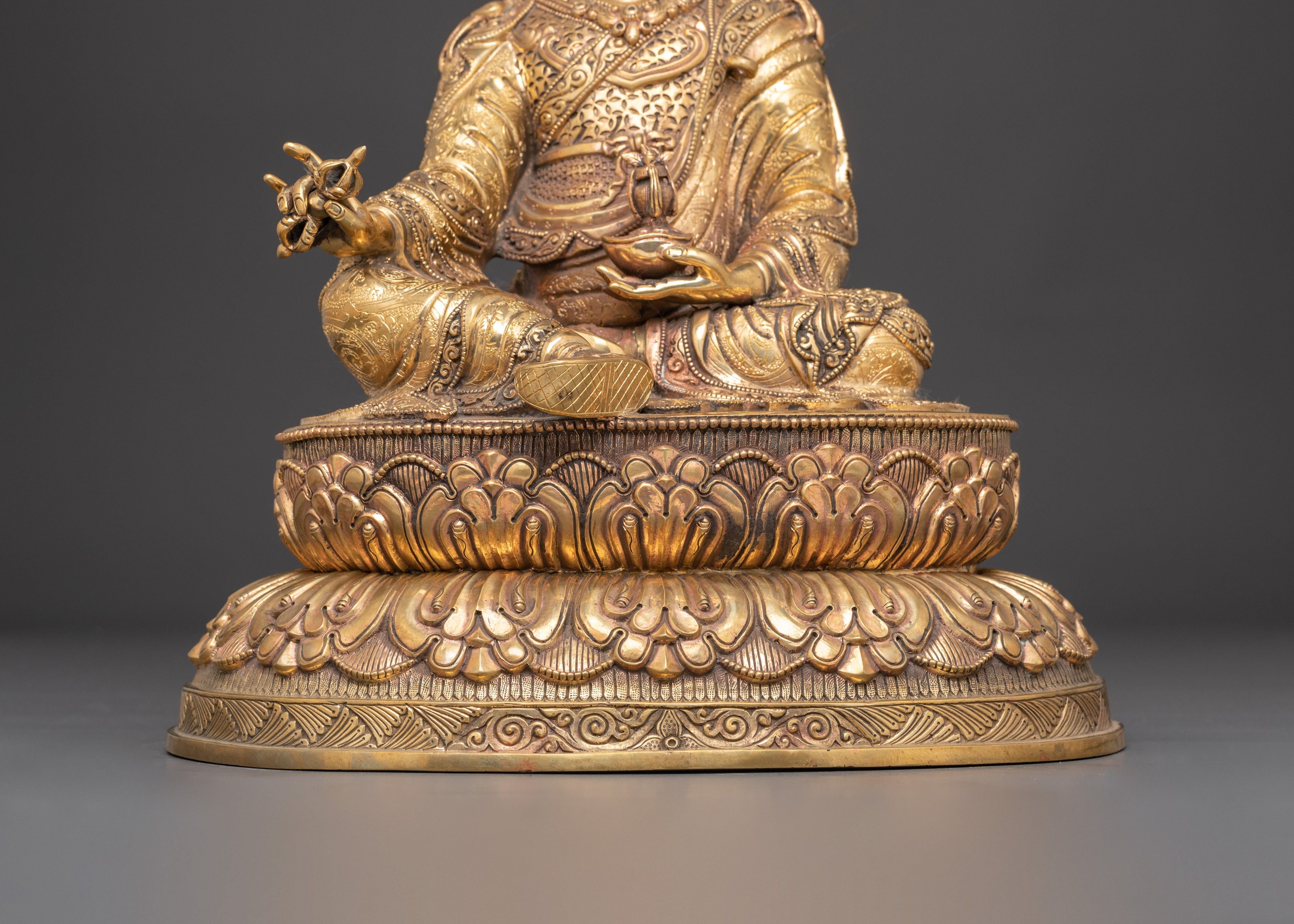 Tibetan Guru Rinpoche Sculpture | Enlightened Master Art
