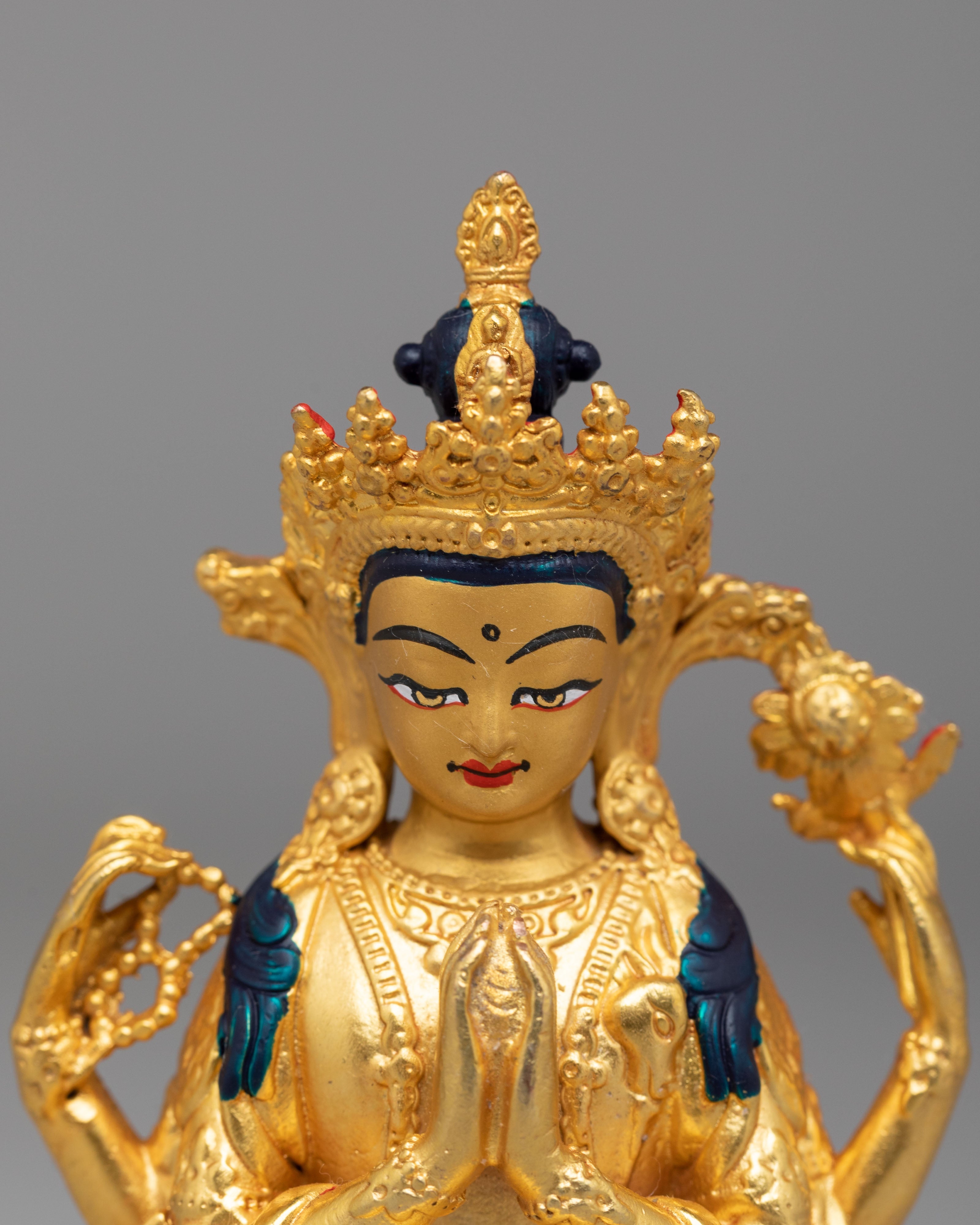 Handcrafted Buddha Dharma Sangha Statue Set | Spiritual Decor for Meditation
