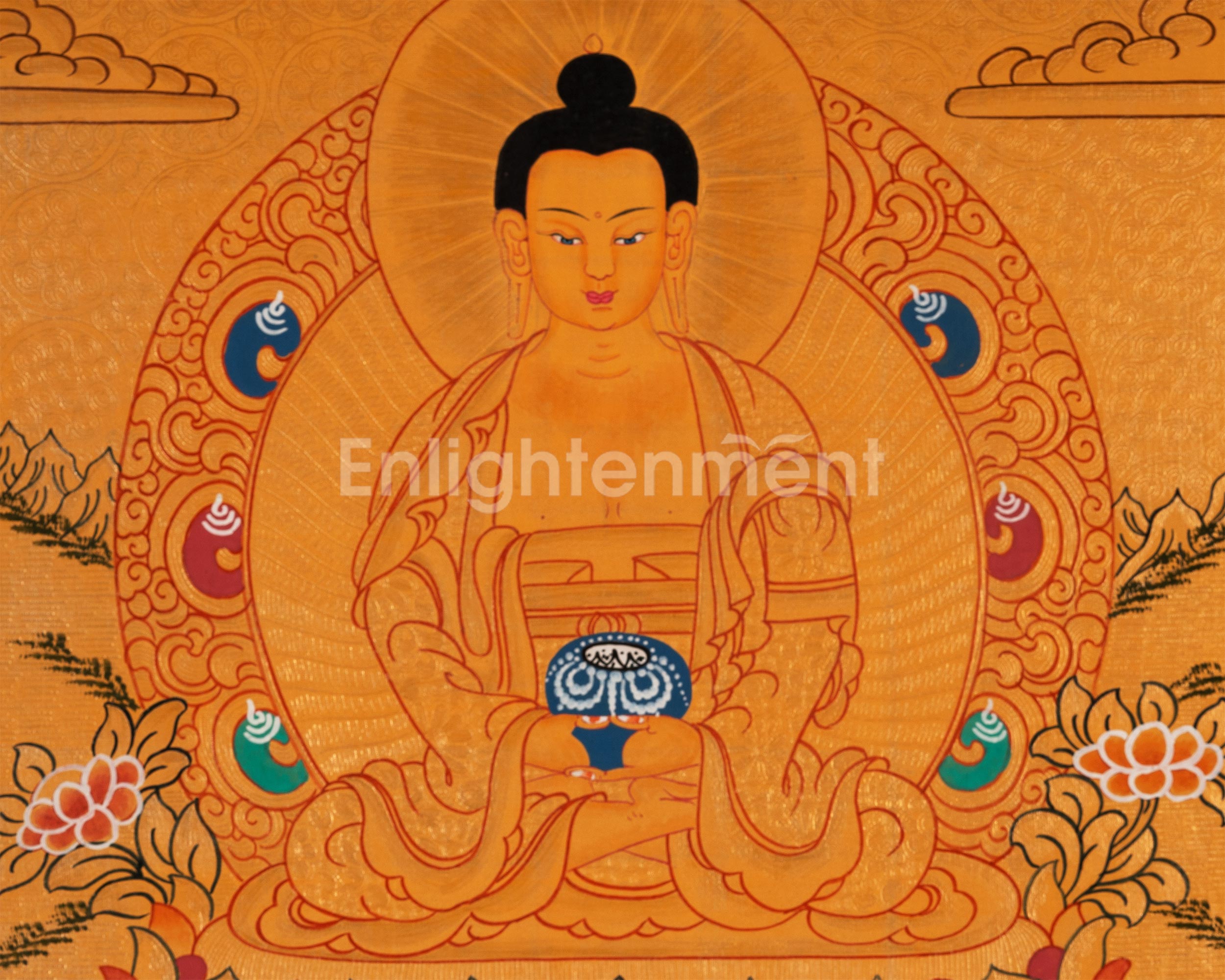 Traditional Amitabha Buddha Thangka | Buddha of Infinite Light and Compassion