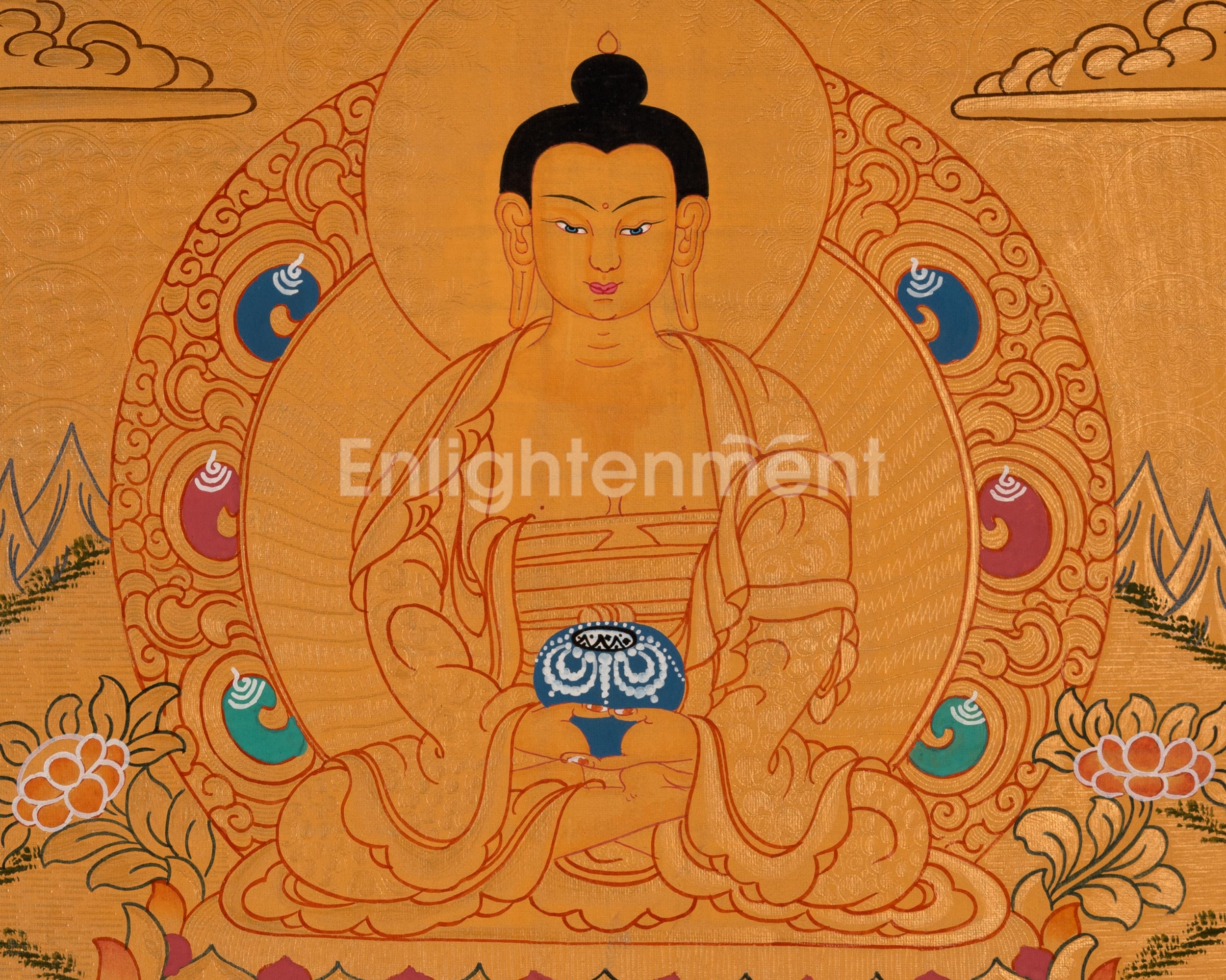 Traditional Amitabha Buddha Thangka | Buddha of Infinite Light and Compassion