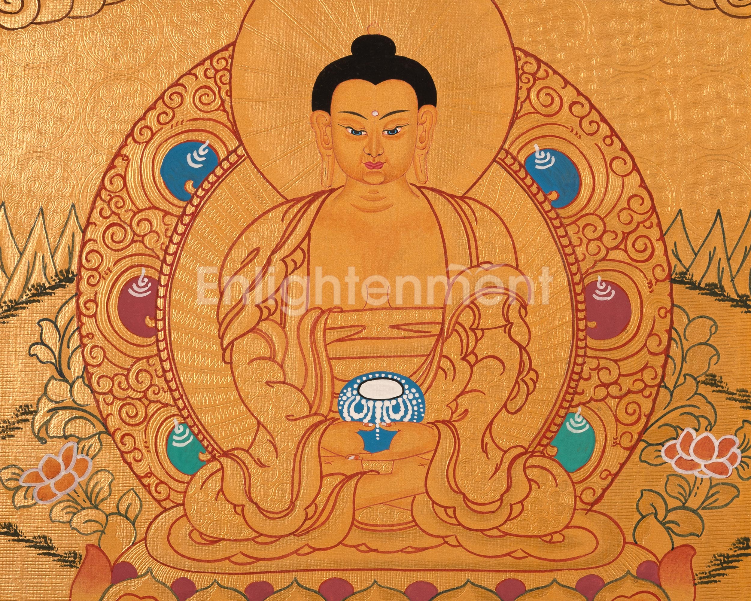 Traditional Amitabha Buddha Thangka | Buddha of Infinite Light and Compassion
