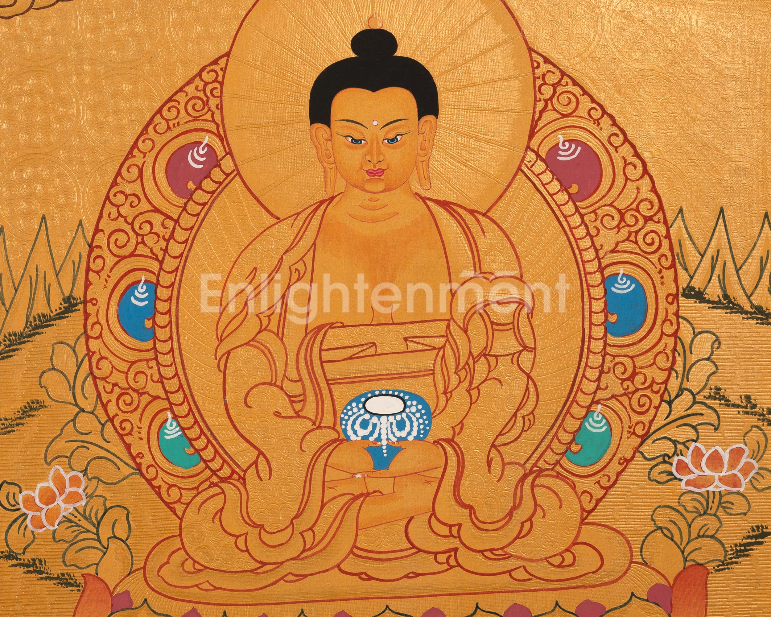 Traditional Amitabha Buddha Thangka | Buddha of Infinite Light and Compassion