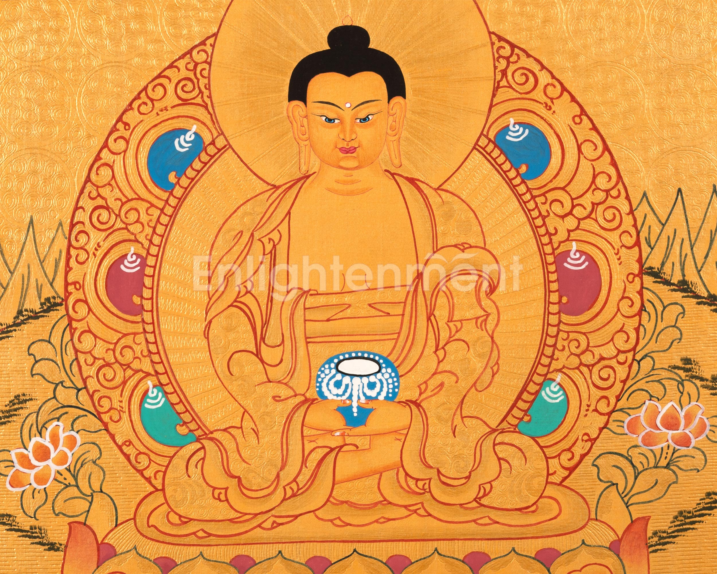 Traditional Amitabha Buddha Thangka | Buddha of Infinite Light and Compassion