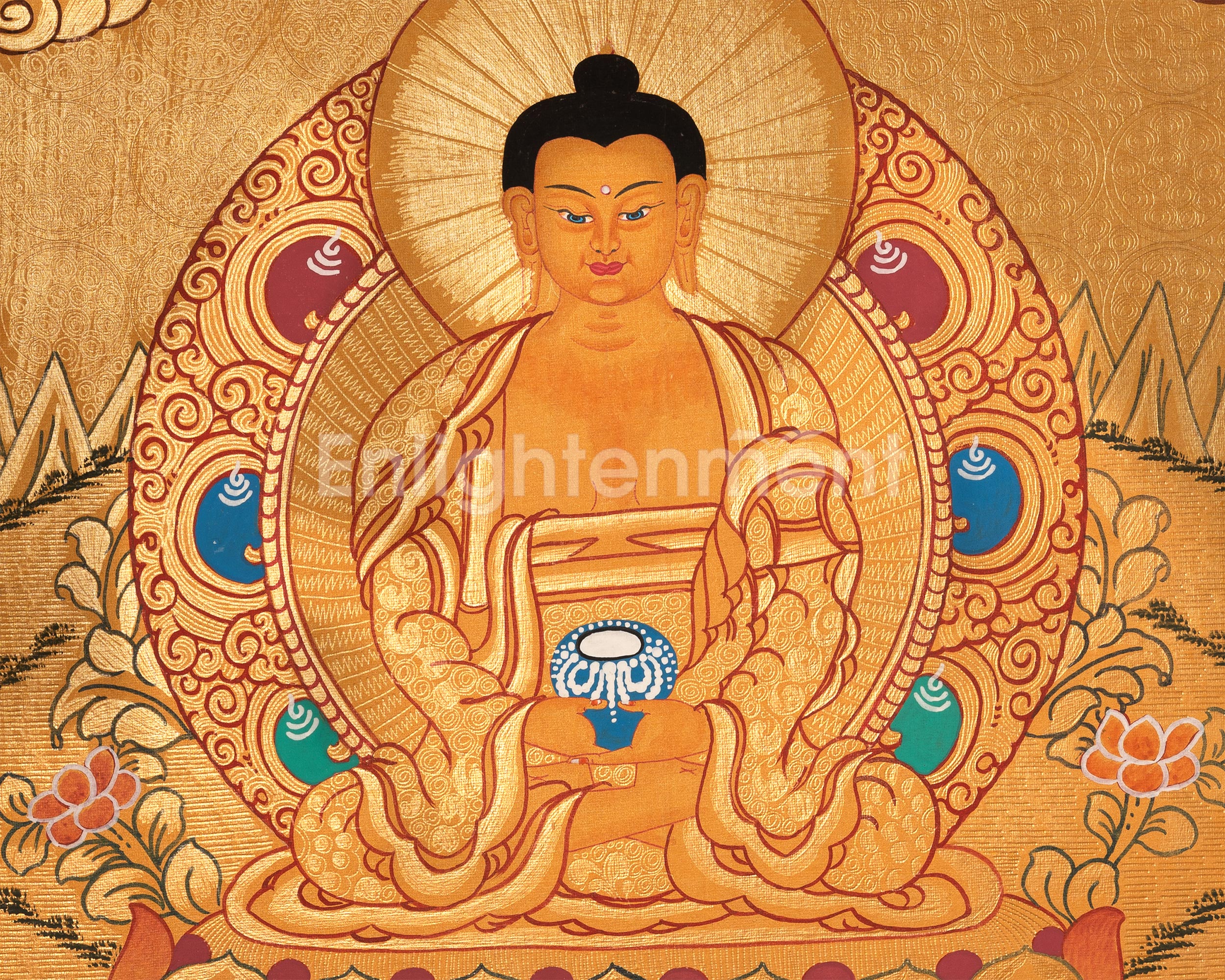 Traditional Amitabha Buddha Thangka | Buddha of Infinite Light and Compassion