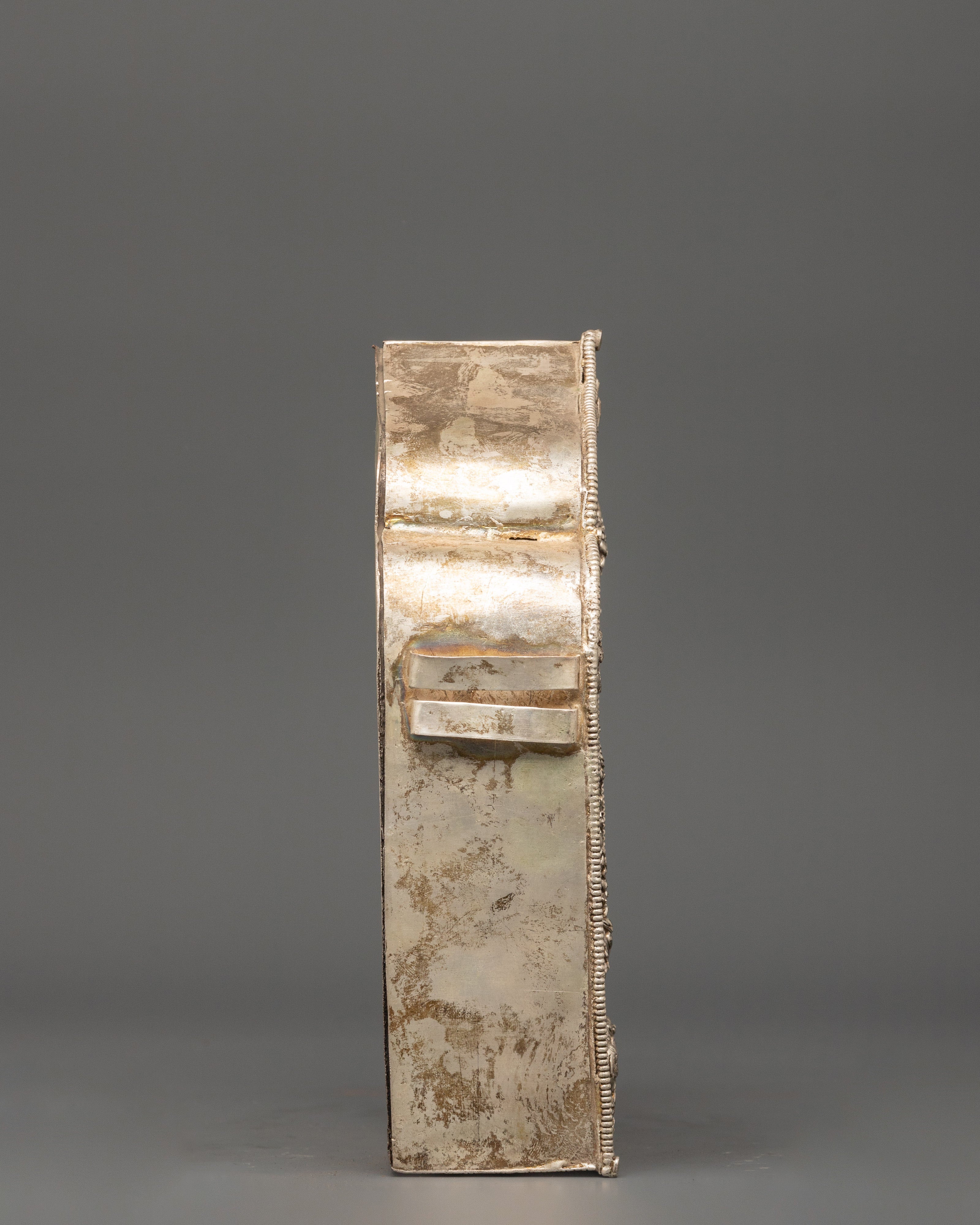 Silver Tibetan Ghau Box | Buddhist Amulet Shrine for Altar