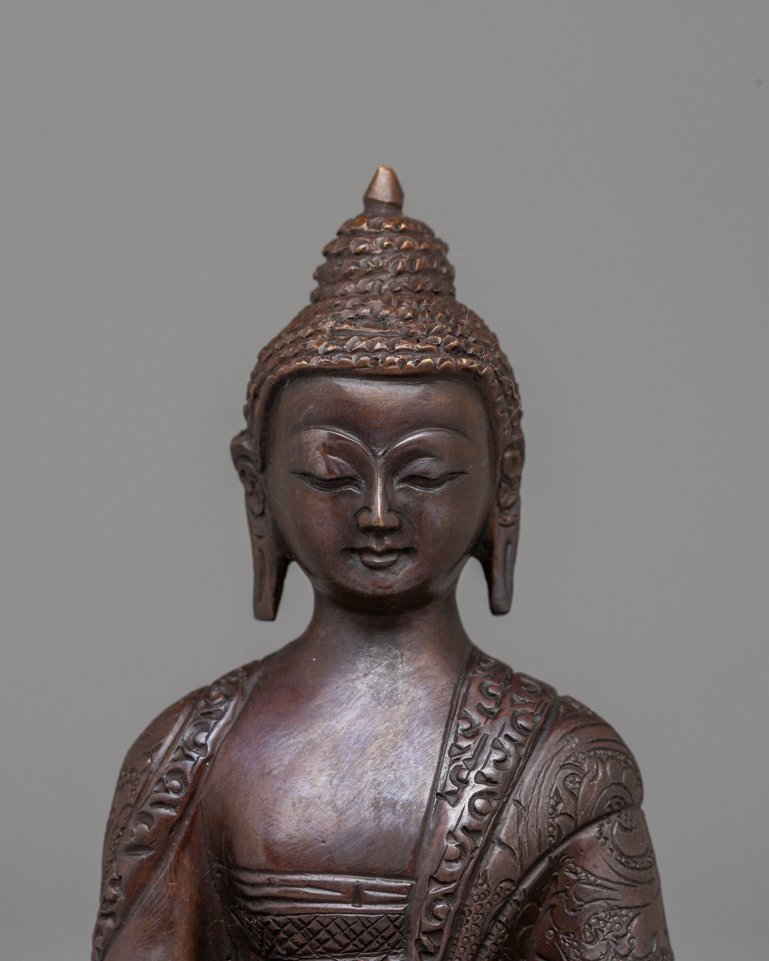 Oxidized Handcrafted Ratnasambhava Statue | Peaceful Jewel-Born Buddha