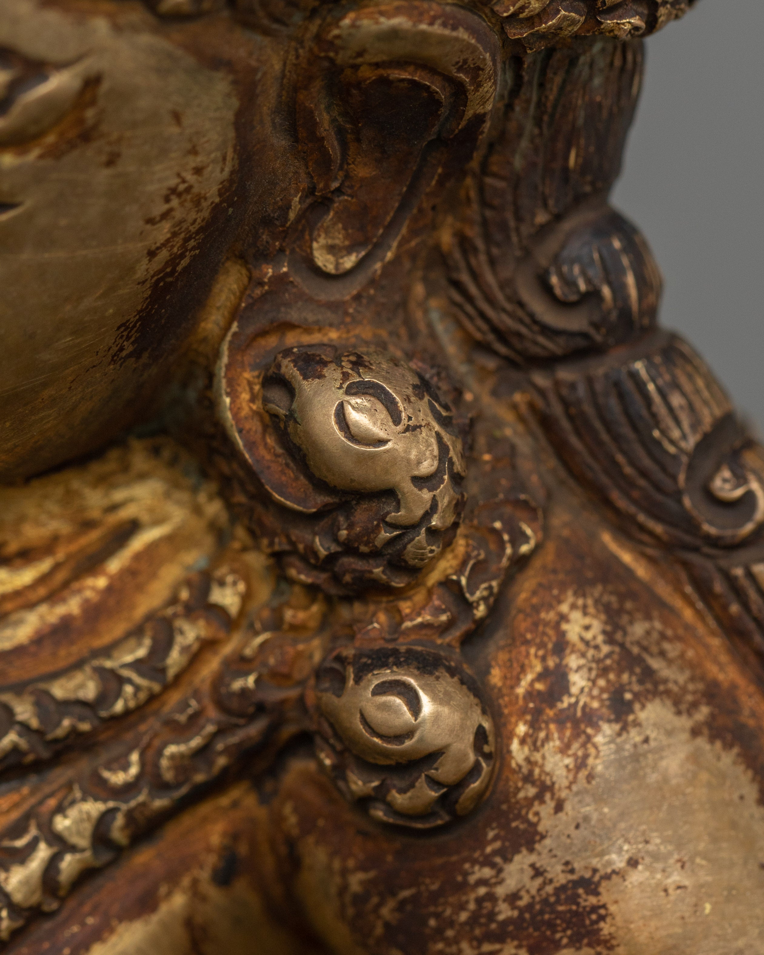 Handcrafted Black Dzambhala Statue | 24K Gold Gilded Artwork