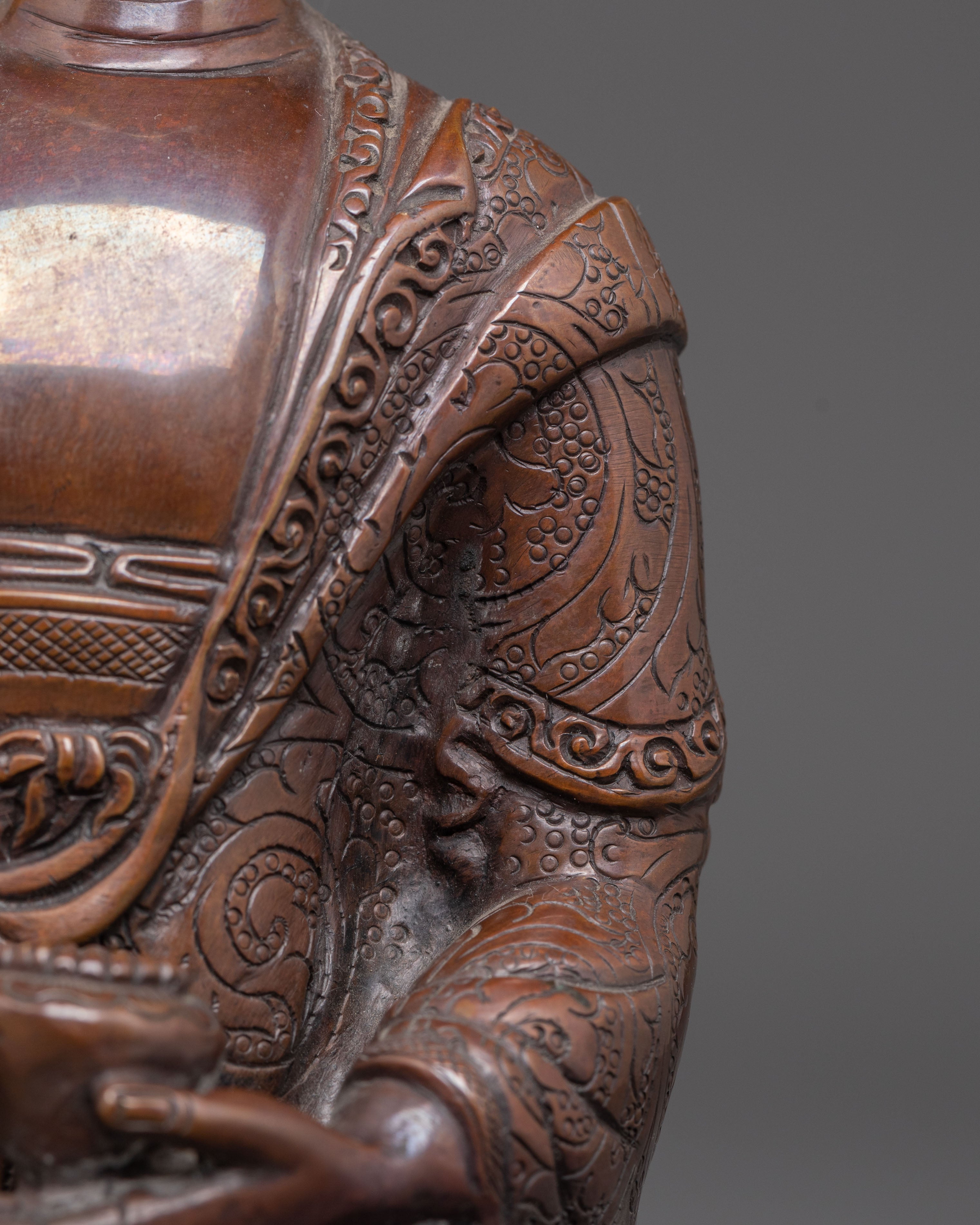 Handcrafted Tibetan Oxidized Shakyamuni Buddha Copper Art