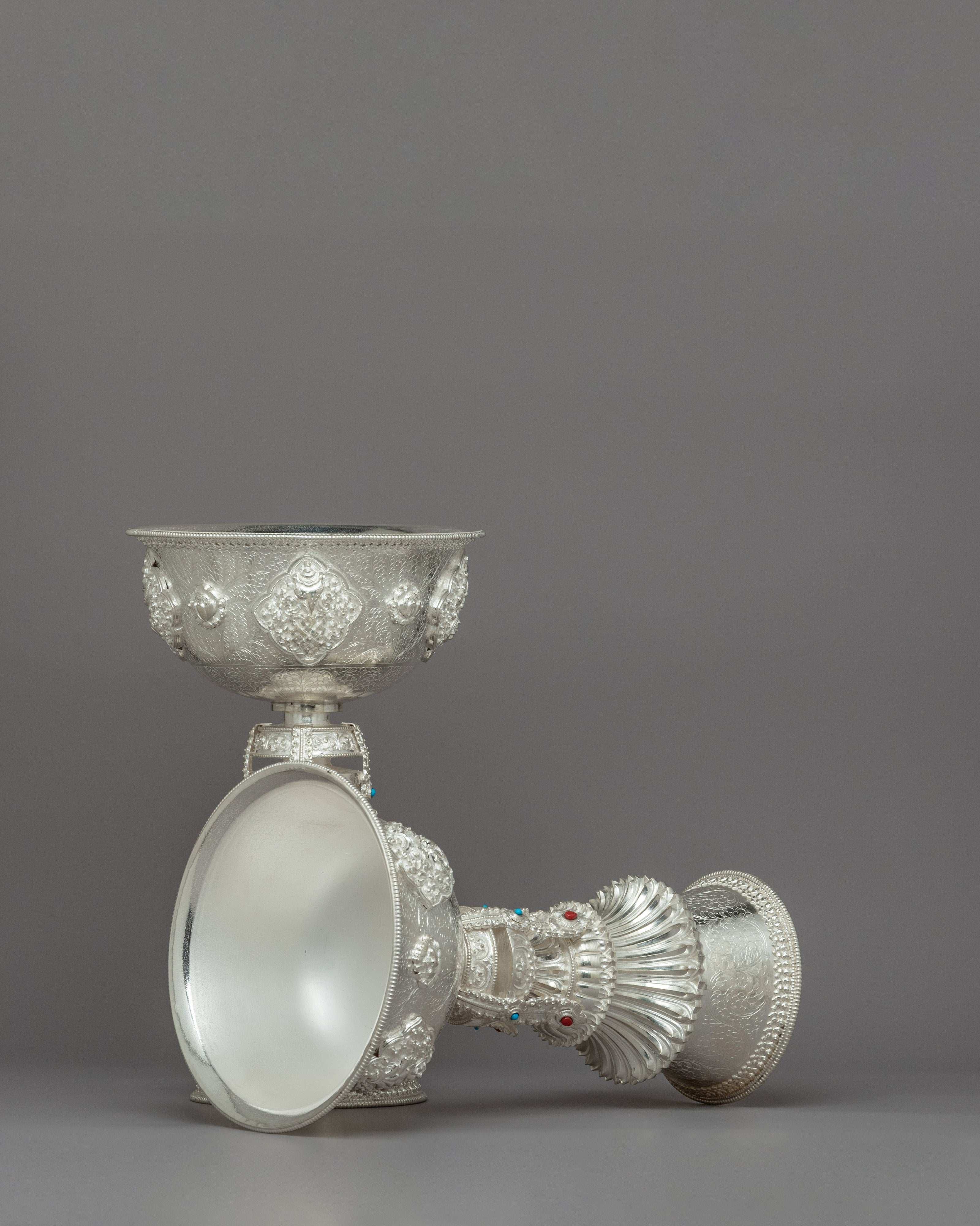 Traditionally Handcrafted Butter Lamp Set | 30cm Meditation Lamps