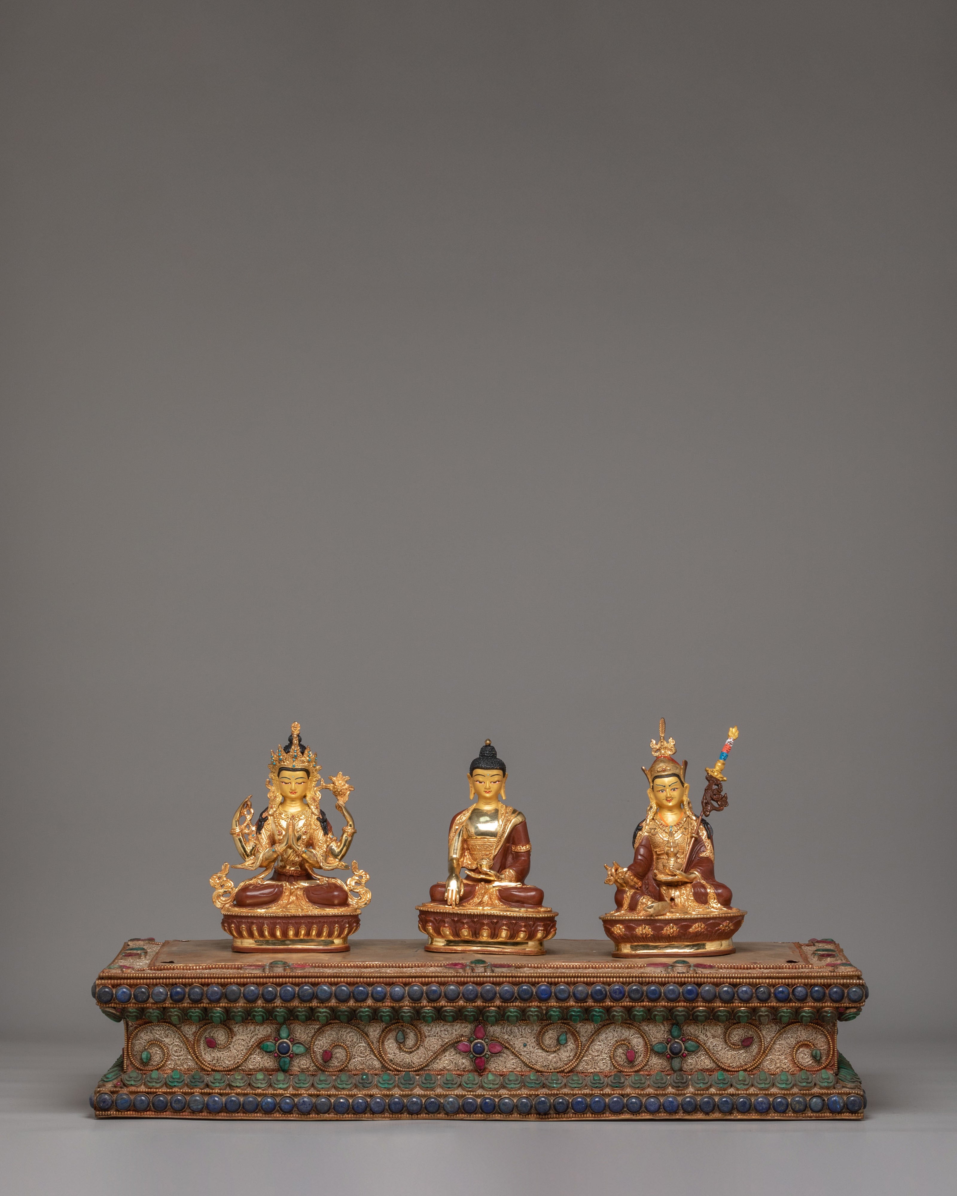 Handmade Altar Box With Statue | Tibetan Shrine for Meditation & Spiritual Practice