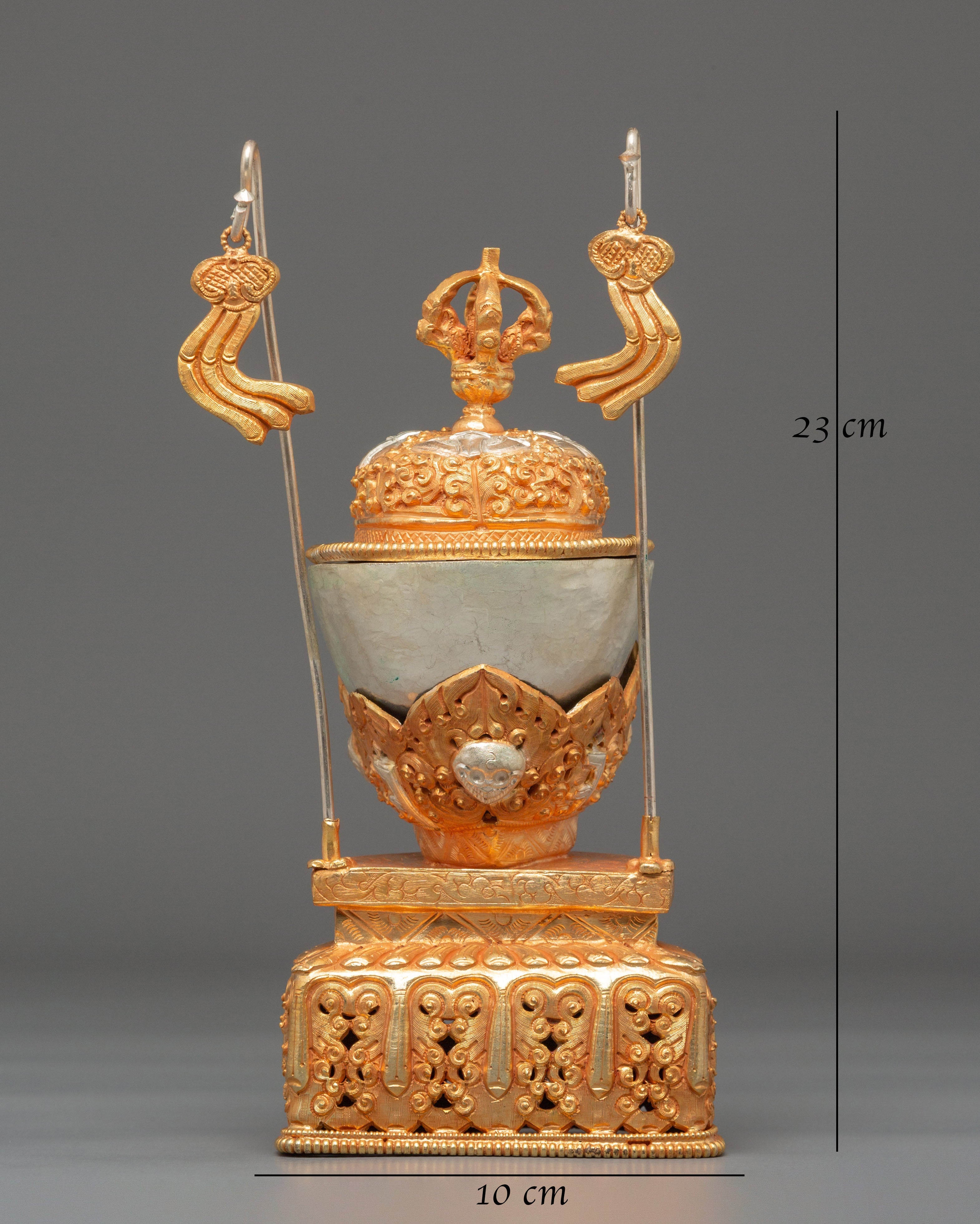 Sacred Tibetan Kapala Ceremonial Item | Buddhist Ritual Offering Artifact