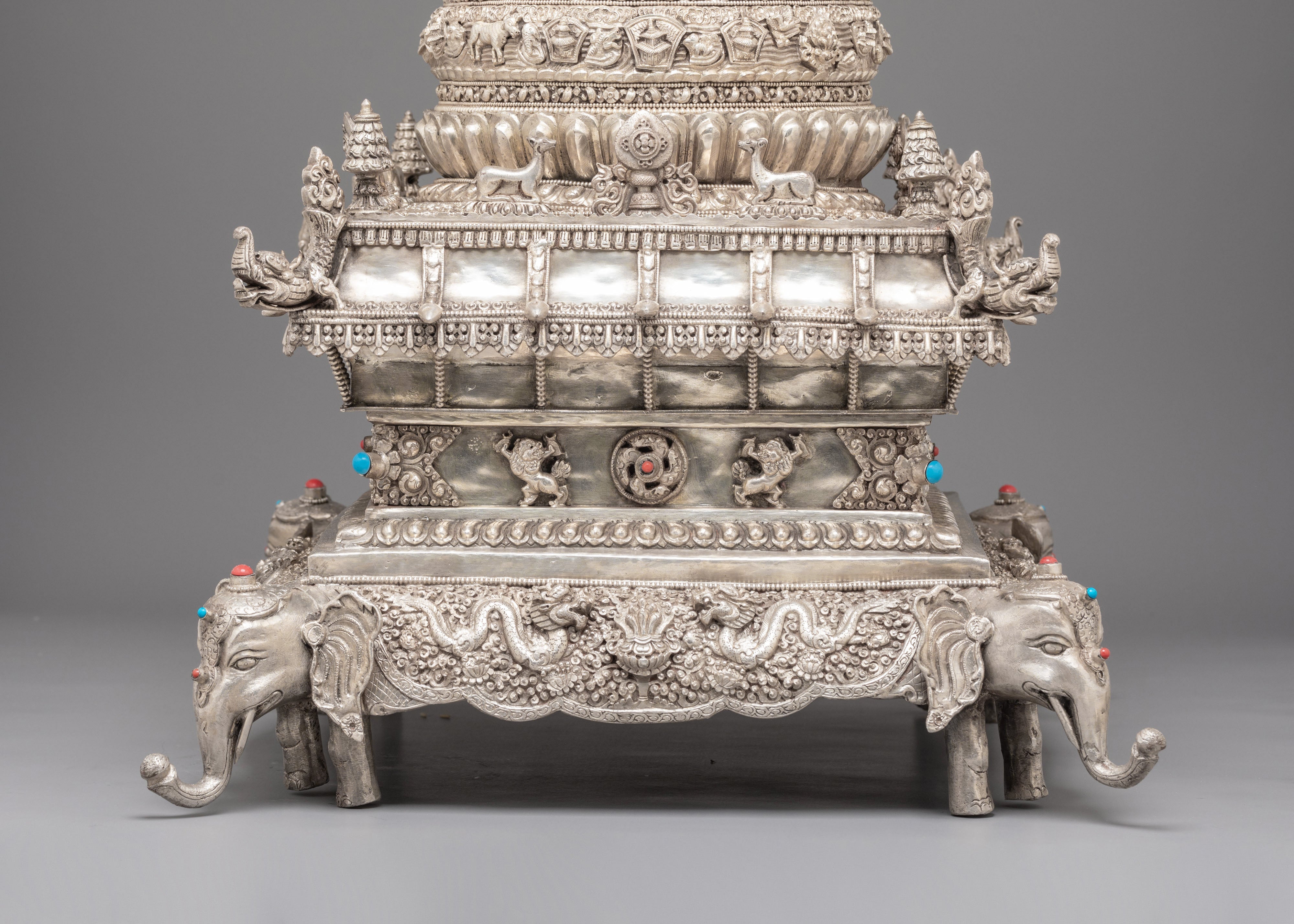 Traditional Tibetan Silver Mandala Set | Sacred Buddhist Offering Set