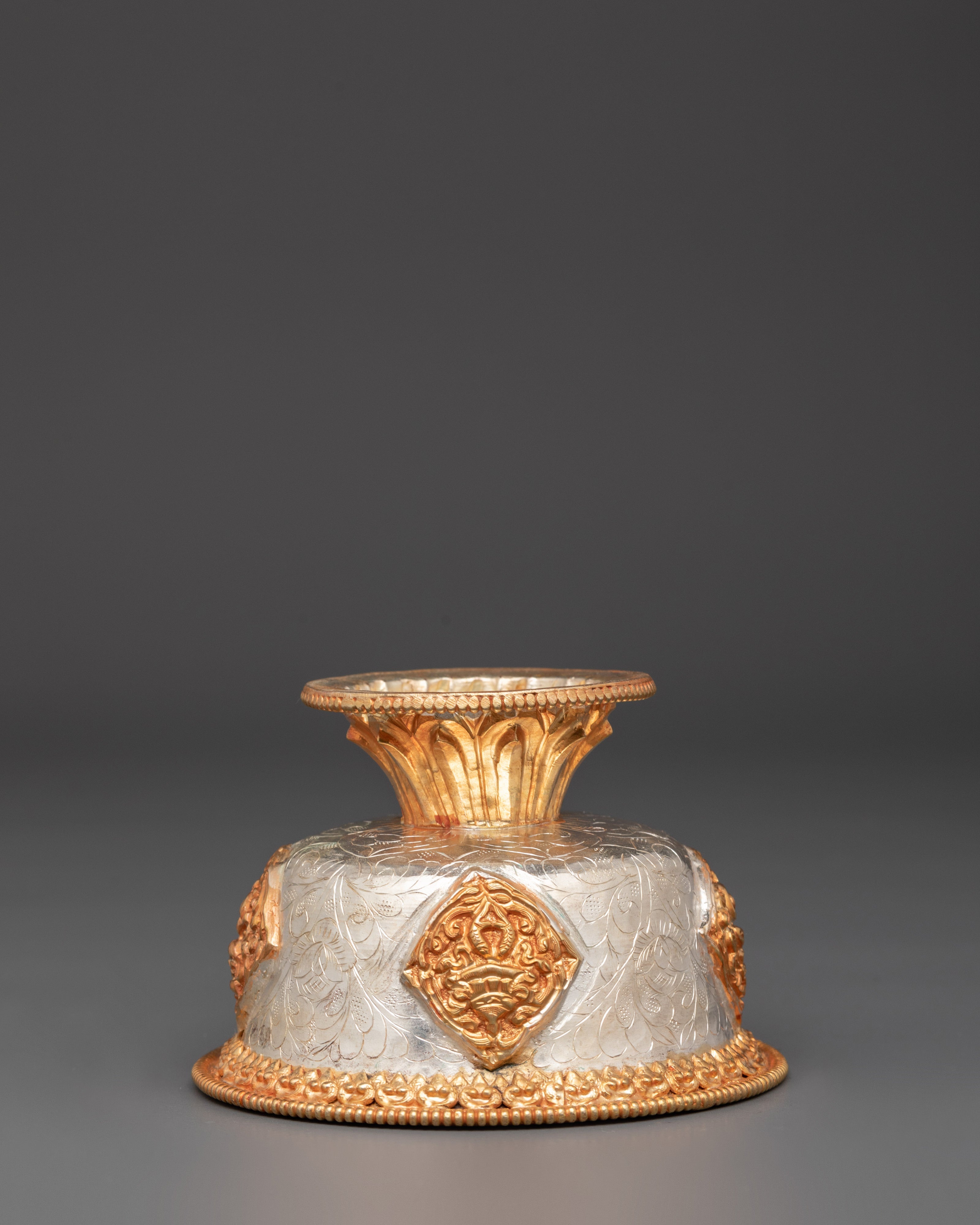 Prayer Offering Bowls Set | Copper, Silver & Gold Plated Ritual Bowls