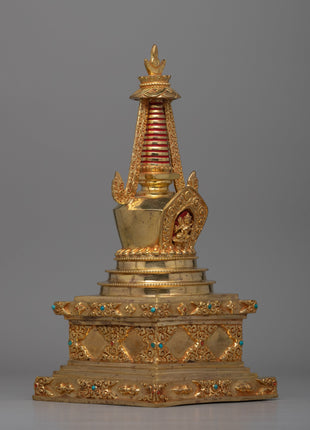 Handcrafted Sacred Buddhist Stupa | Buddhist Decor for Blessings and Enlightenment