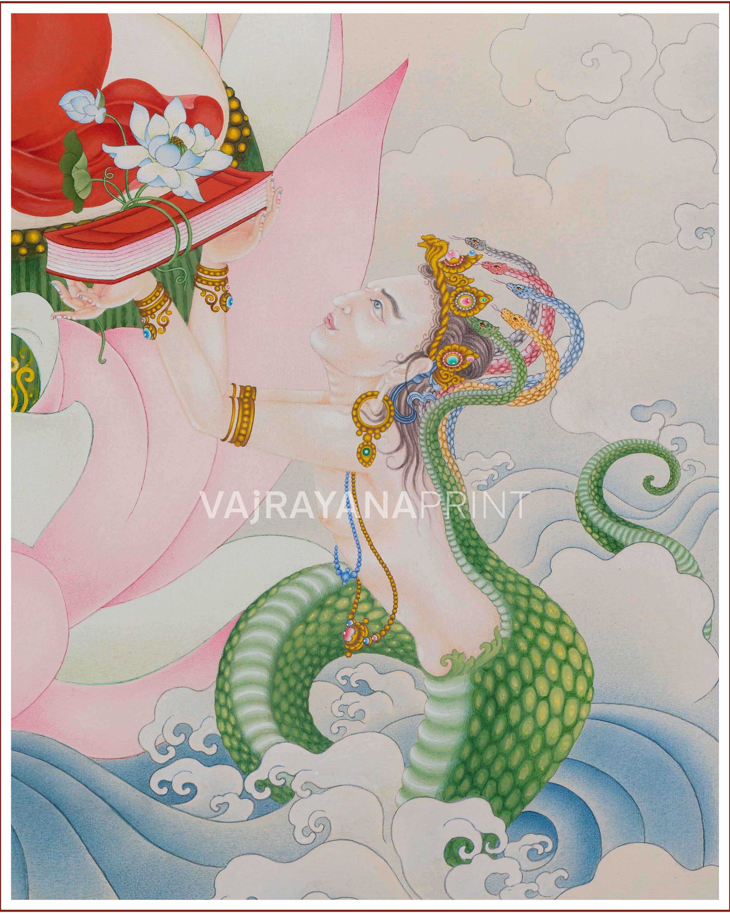 Naga Kanya, The Serpent Deity | Goddess of Protection & Enlightenment | Digital Canvas Print
