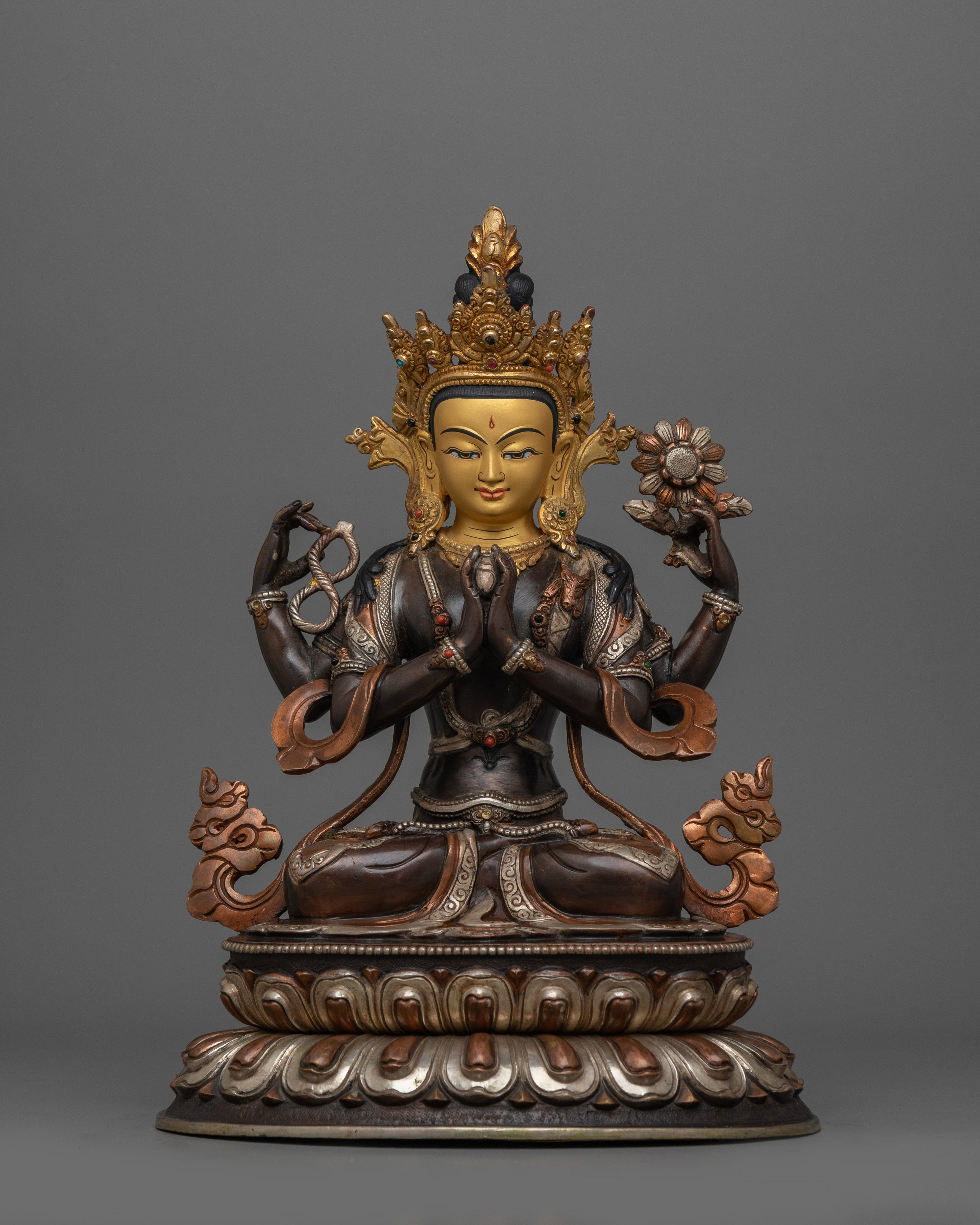 Meditating Deity Chenrezig Sculpture