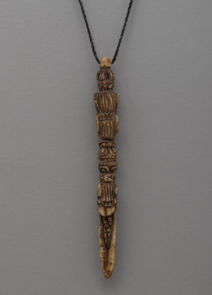 Hand-Carved Buffalo Bone Tibetan Buddhist Locket | Powerful Wrathful Deity Pendant