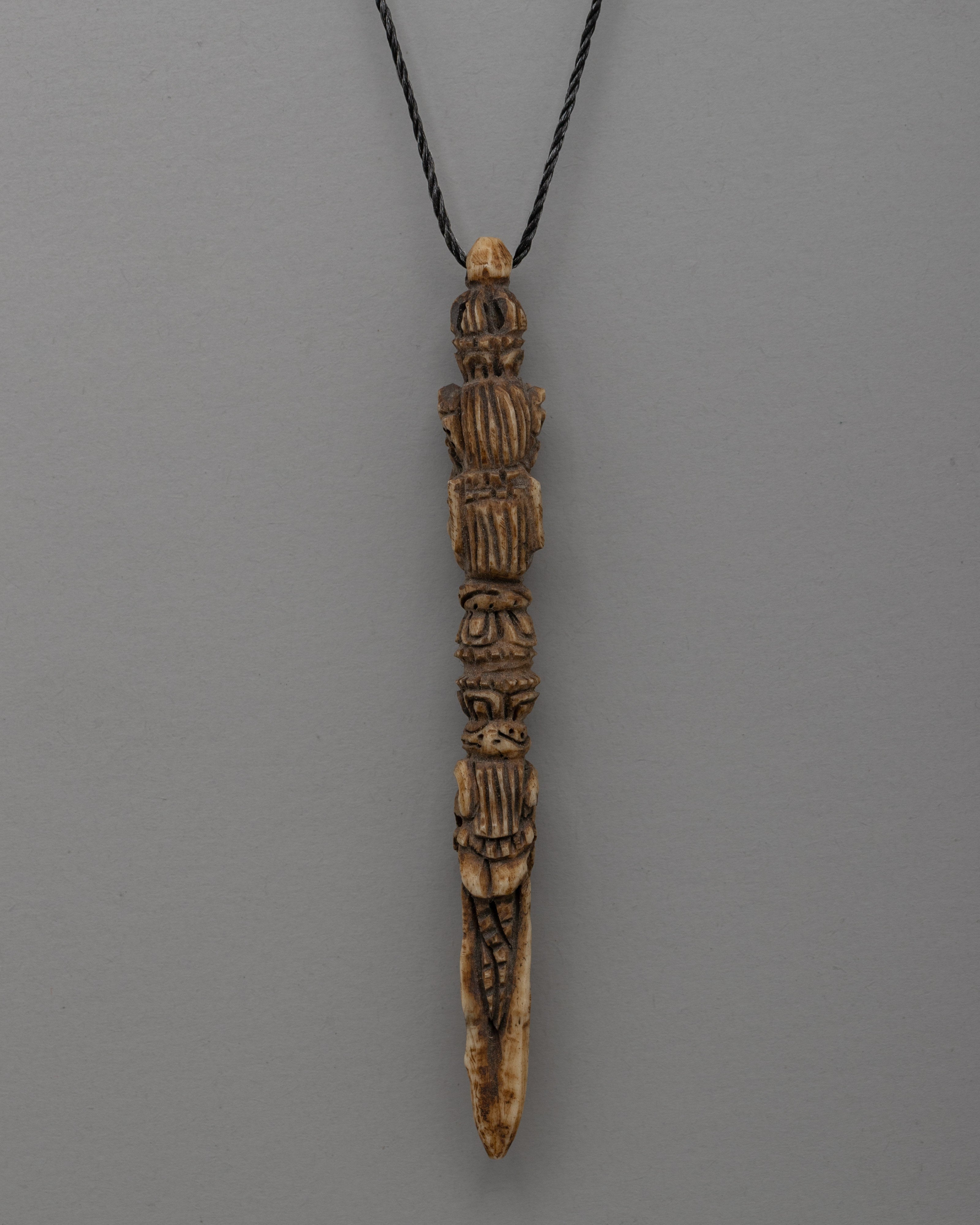 Hand-Carved Buffalo Bone Tibetan Buddhist Locket | Powerful Wrathful Deity Pendant