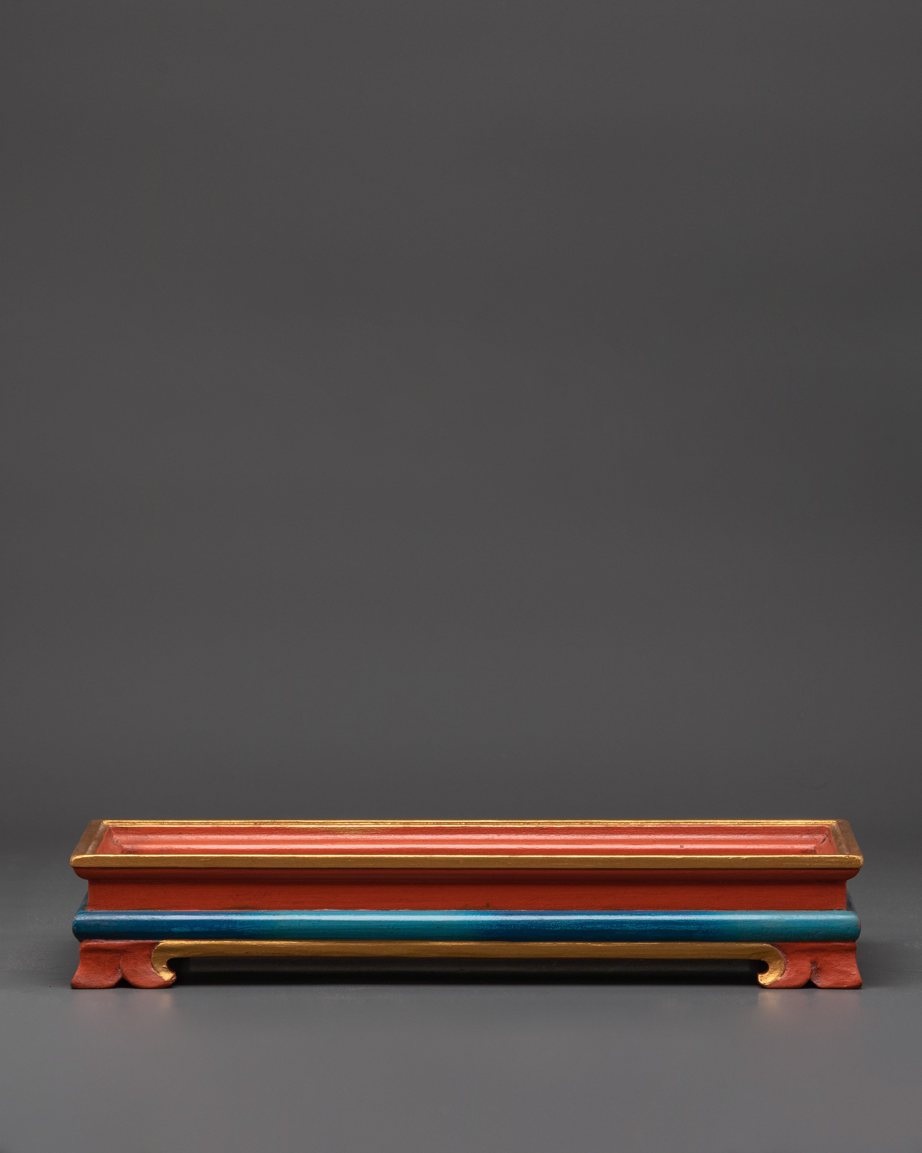 Handcrafted Tibetan Tray | Spiritual Wooden Tray for Rituals and Decor