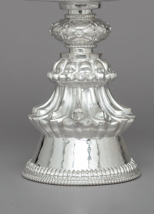 Butter Lamp Buddhist Ritual Set | Silver Carved Religious Item