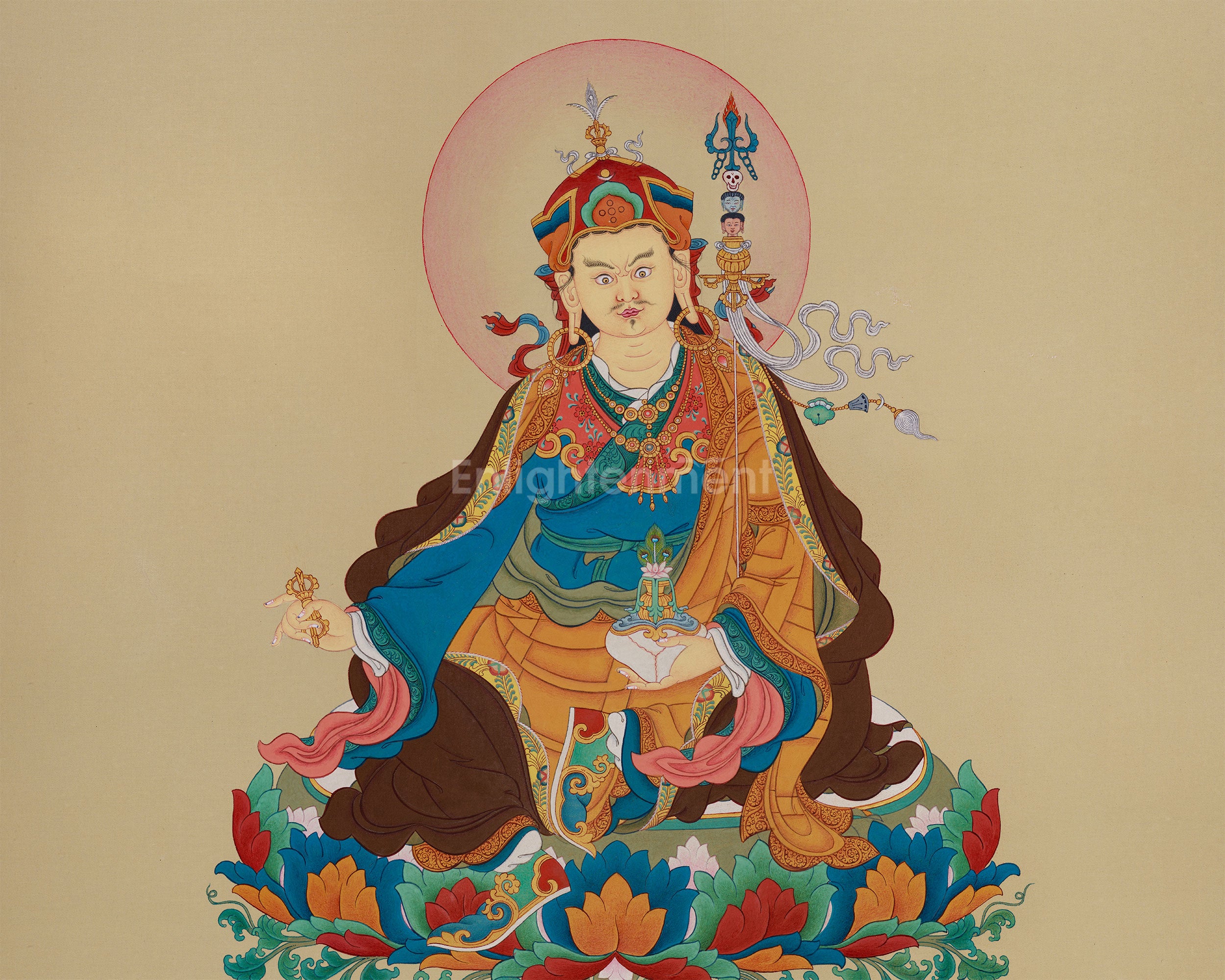 Minimalist Guru Padmasambhava Thangka | The Lotus Born Master
