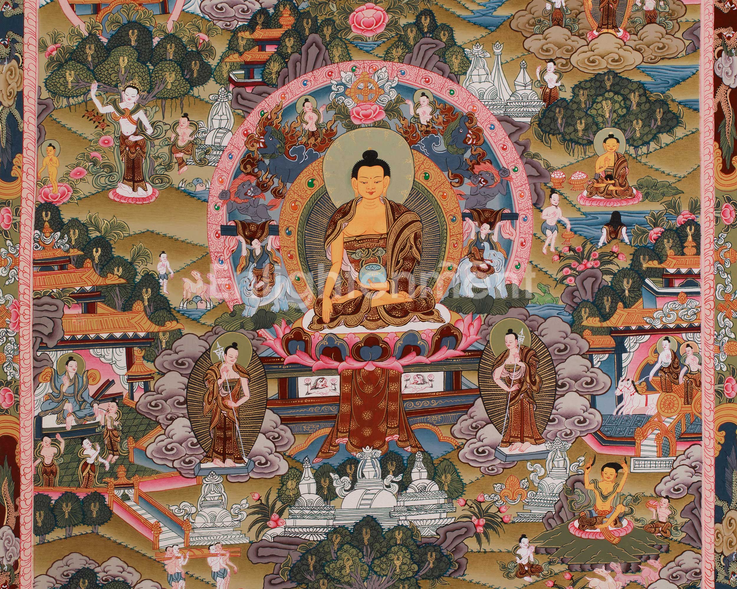 Buddha Life Story Thangka | Buddha of Enlightenment