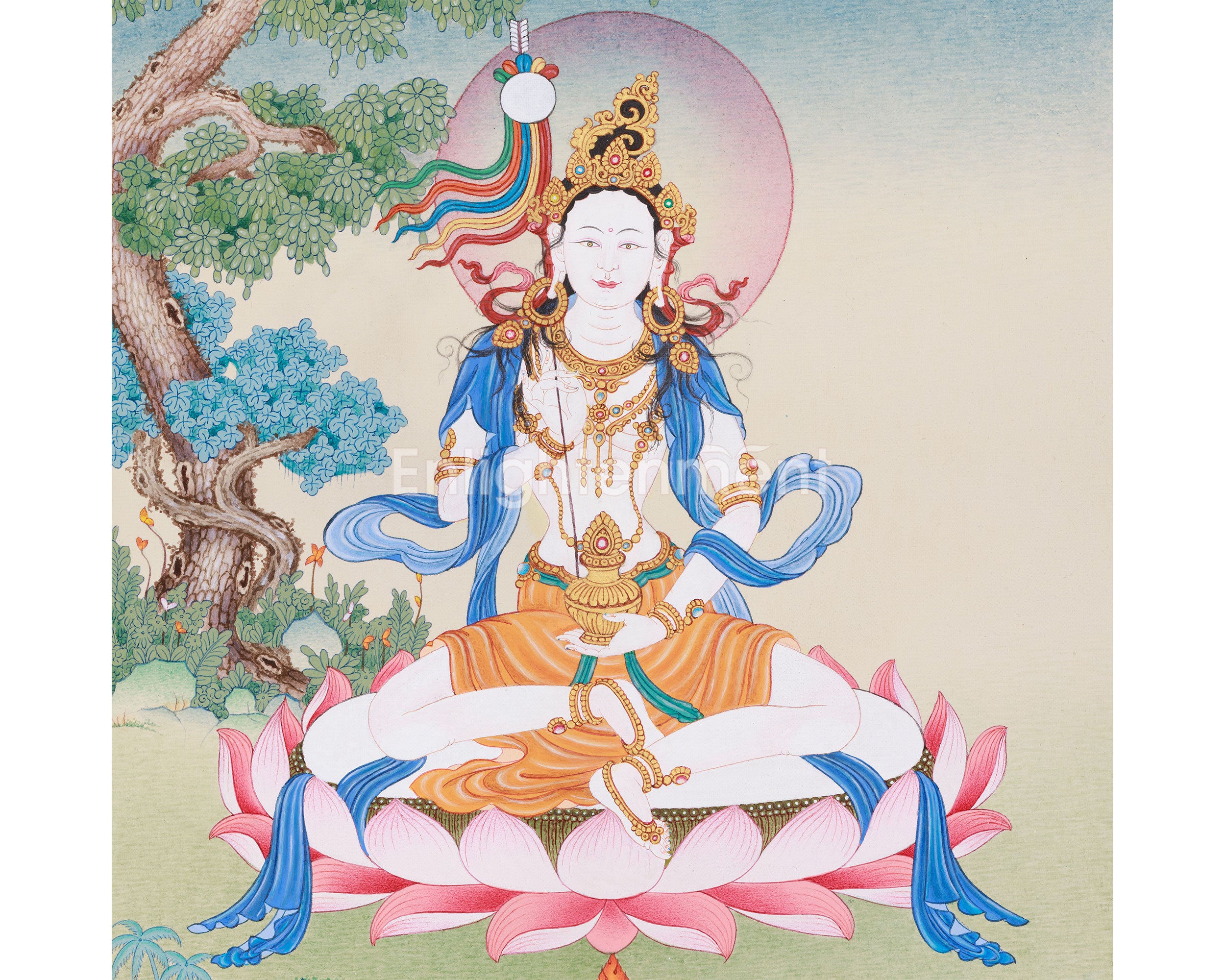 3D Stone Rinpoche Consort, Mandarva Thangka | Tibetan Wisdom Dakini
