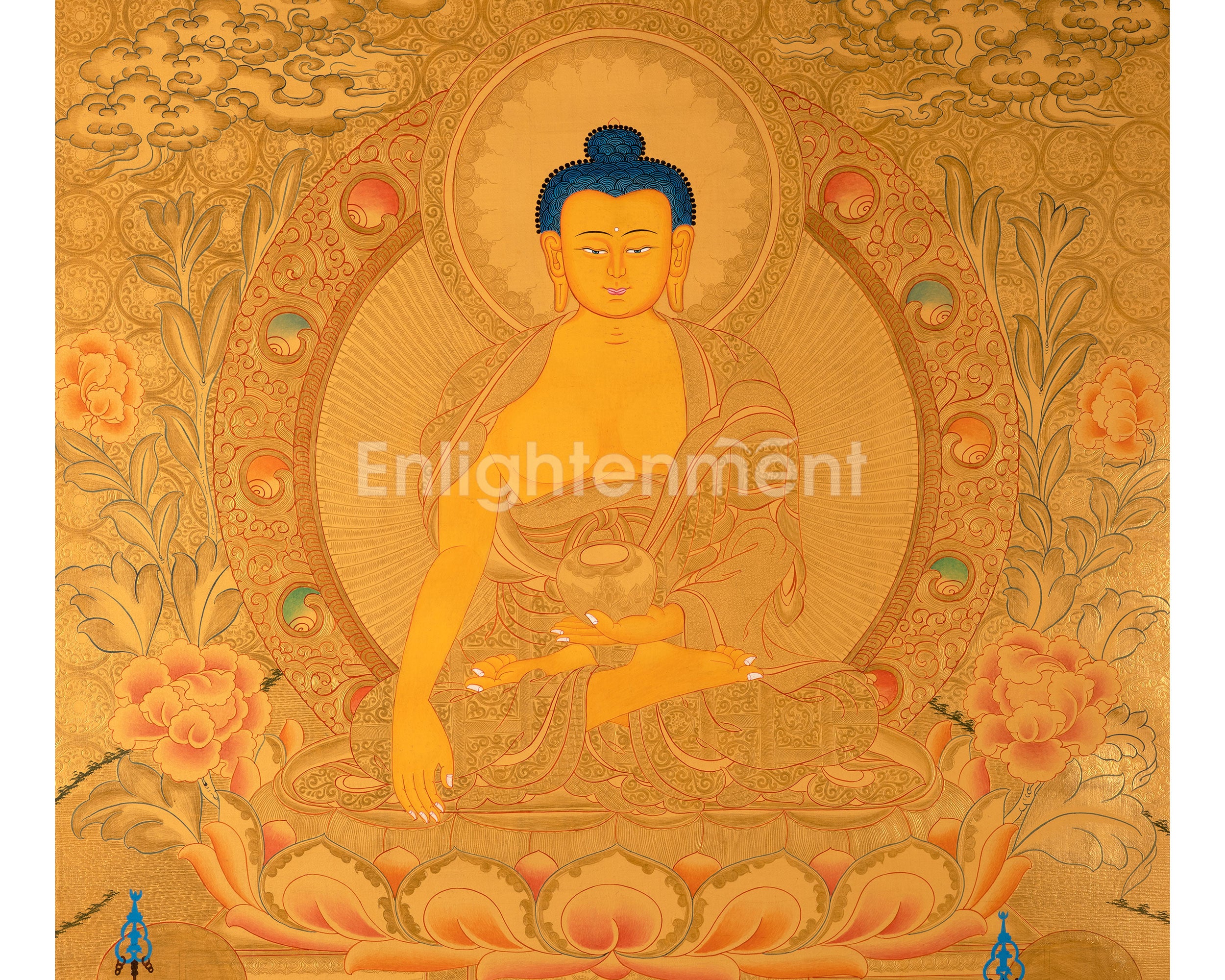 Tibetan Shakyamuni Buddha Thangka | Hand-Painted Buddhist Artwork