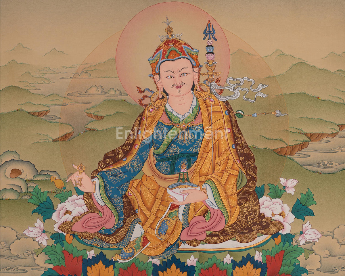 Guru Rinpoche Buddhist Painting | Padmasambhava Art | Hand-painted Thangka