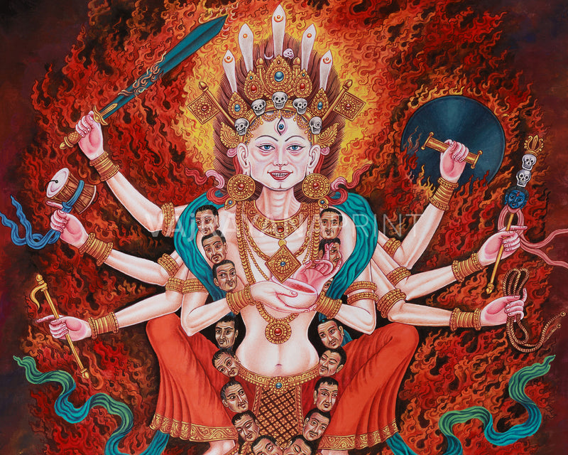 Goddess Chamunda Canvas Print | The Hindu Goddess of War & Disasters