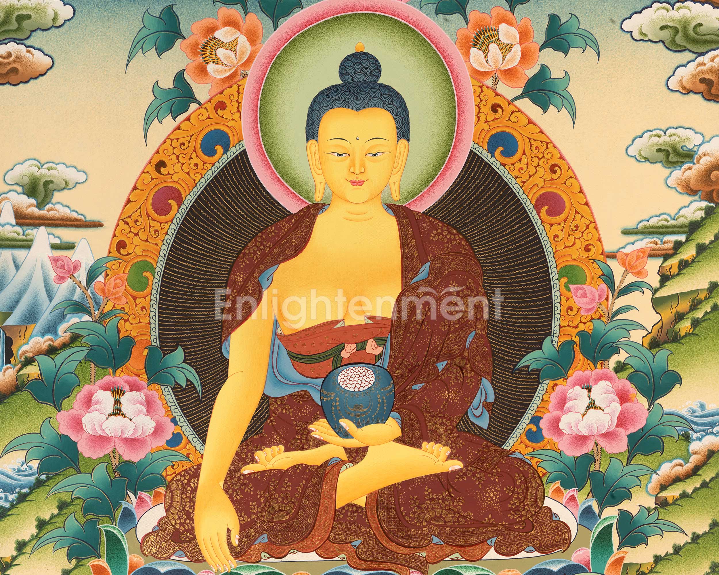 Traditional Shakyamuni Buddha |  Buddhist Thangka Painting