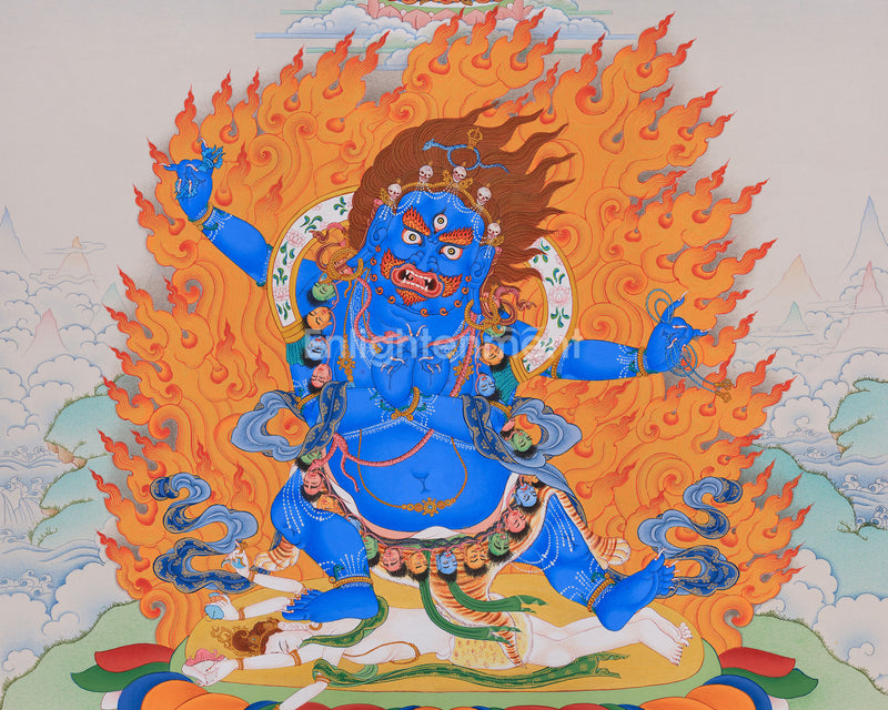 Butadamara Vajrapani Thangka | Wrathful Guardian of Wisdom and Power