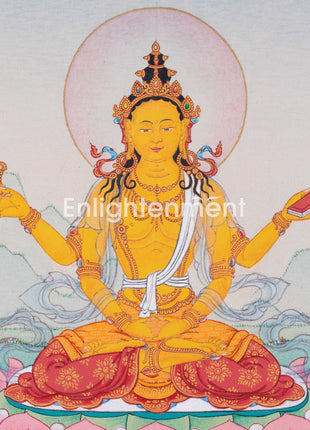 Hand Painted Artwork Of Prajna Paramita | Perfection of Wisdom | Bodhisattva's Radiance