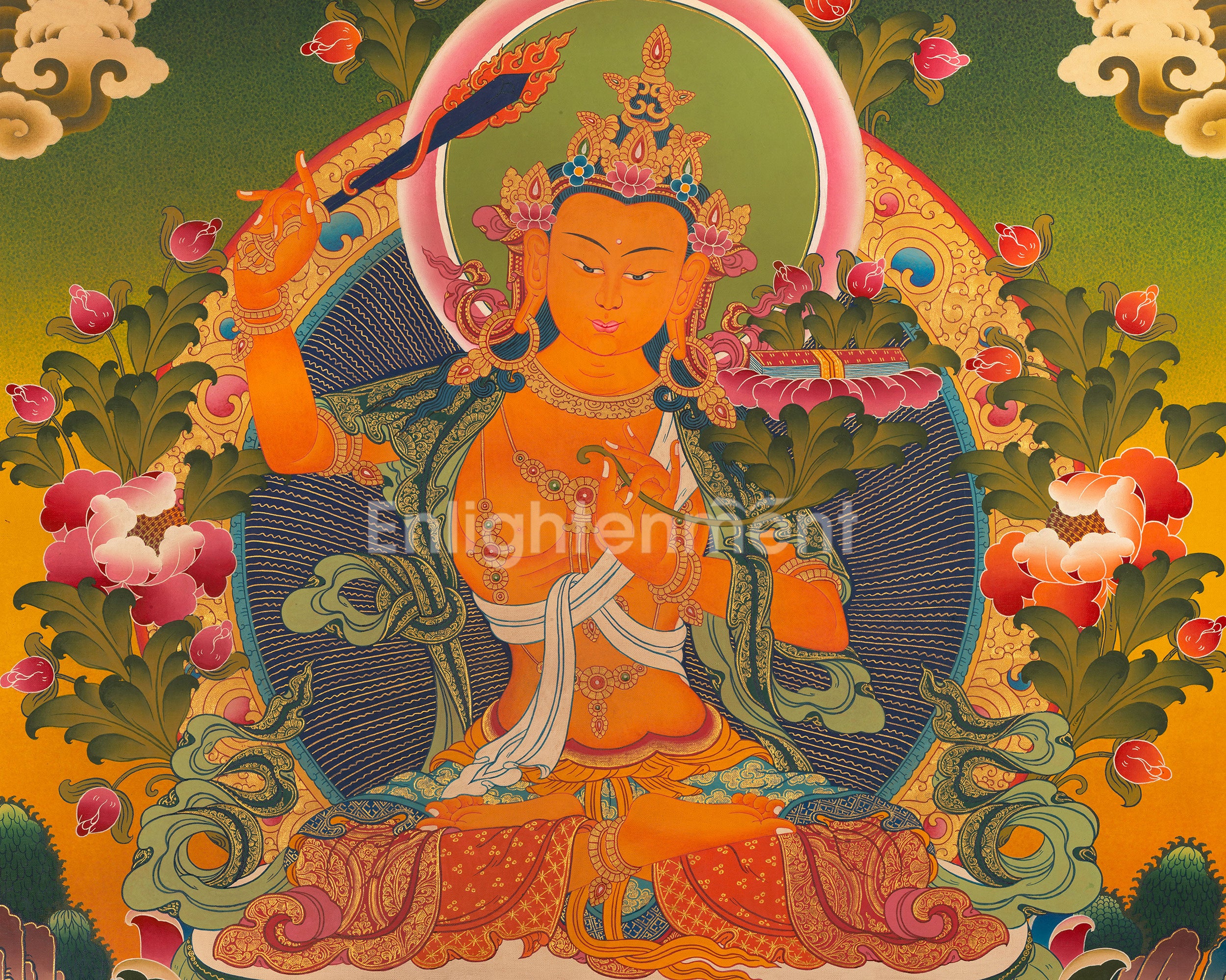 Manjushree Thangka | Bodhisattva Of Wisdom | Wall Decors
