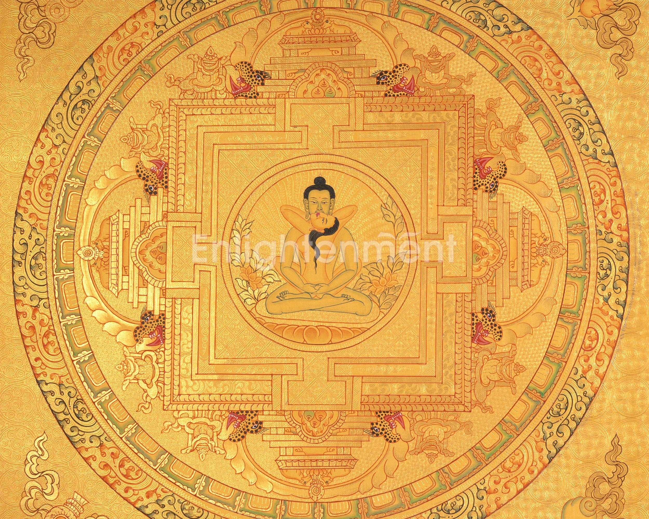 Samanthabhadra Buddha Shakti Mandala | Hand-Painted Tibetan Thangka