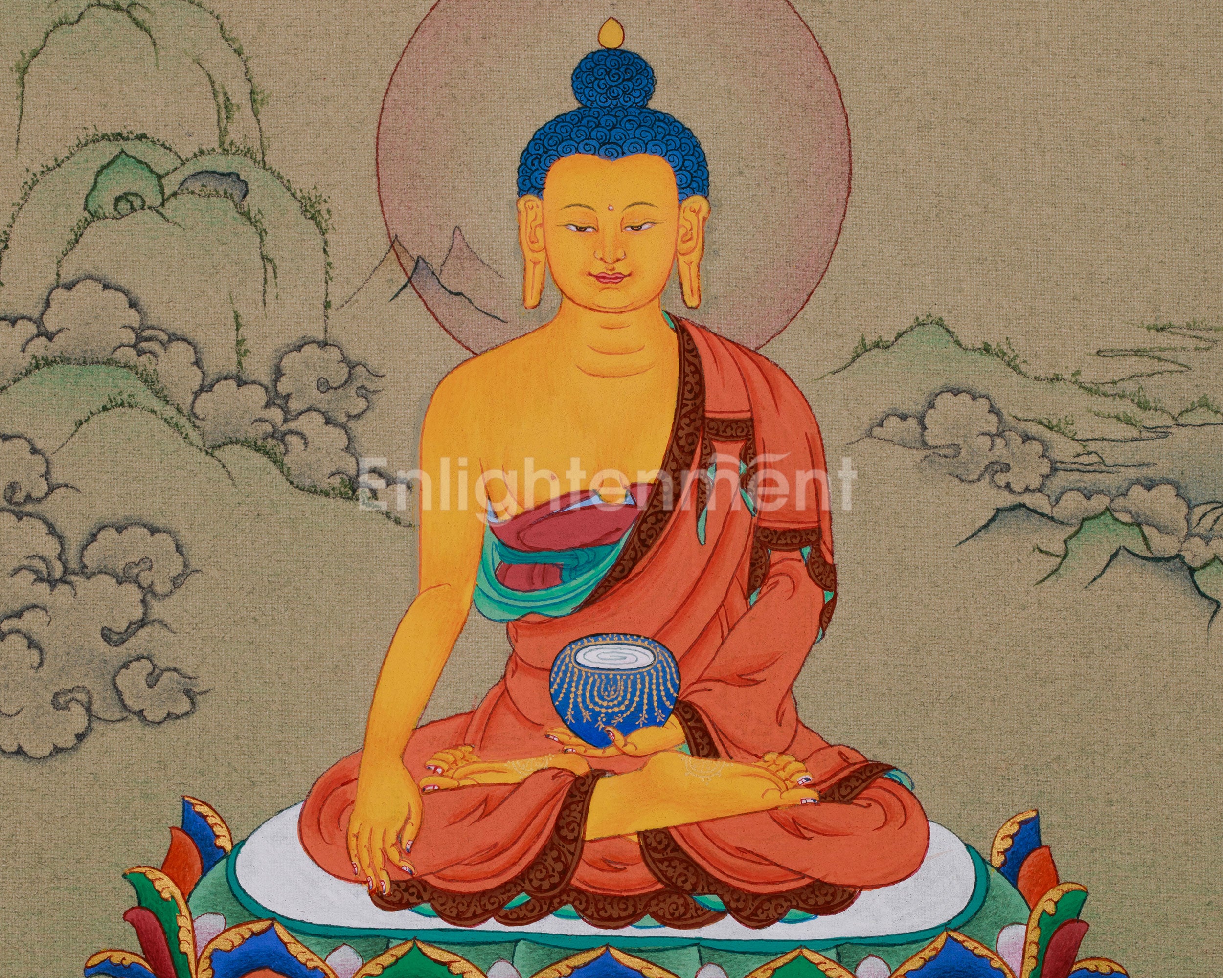 Compact Buddha Shakyamuni Thangka | Buddha of Enlightenment