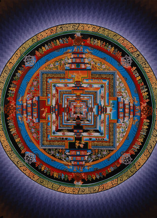 Rainbow Kalachakra Mandala Thangka | The Wheel of Time and Spiritual Awakening