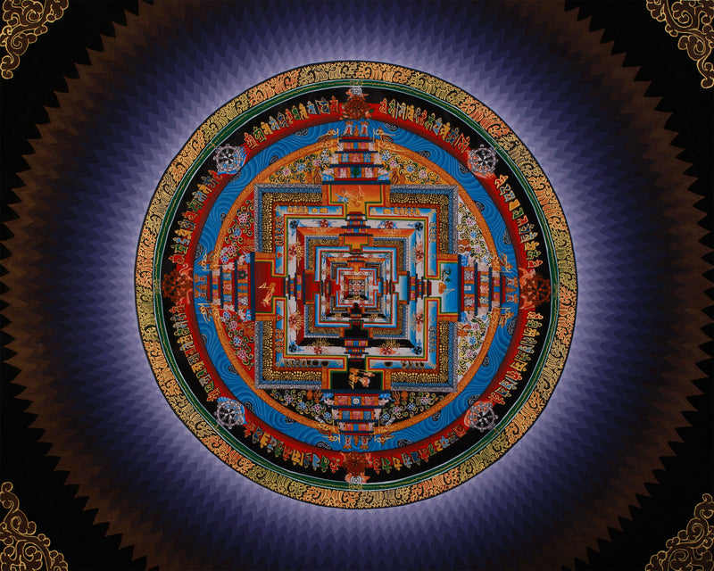 Rainbow Kalachakra Mandala Thangka | The Wheel of Time and Spiritual Awakening