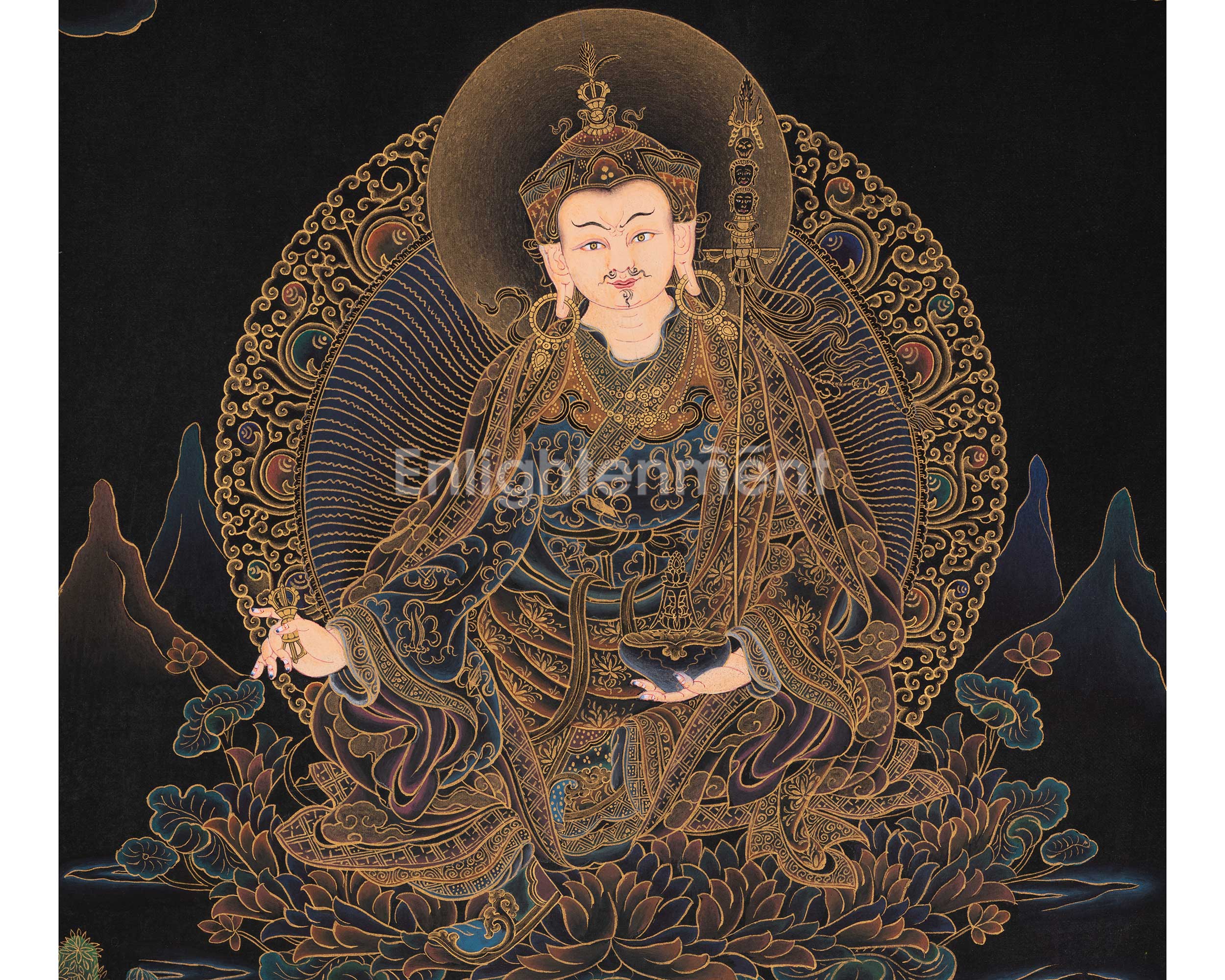 Guru Rinpoche Gold Thangka