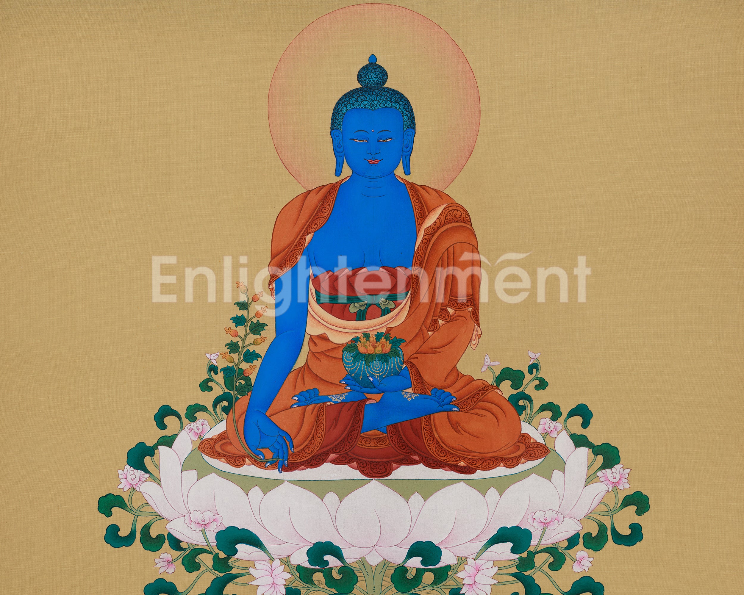 Traditional Bhaisajyaguru Artwork | Medicine Buddha | Spiritual Thangka