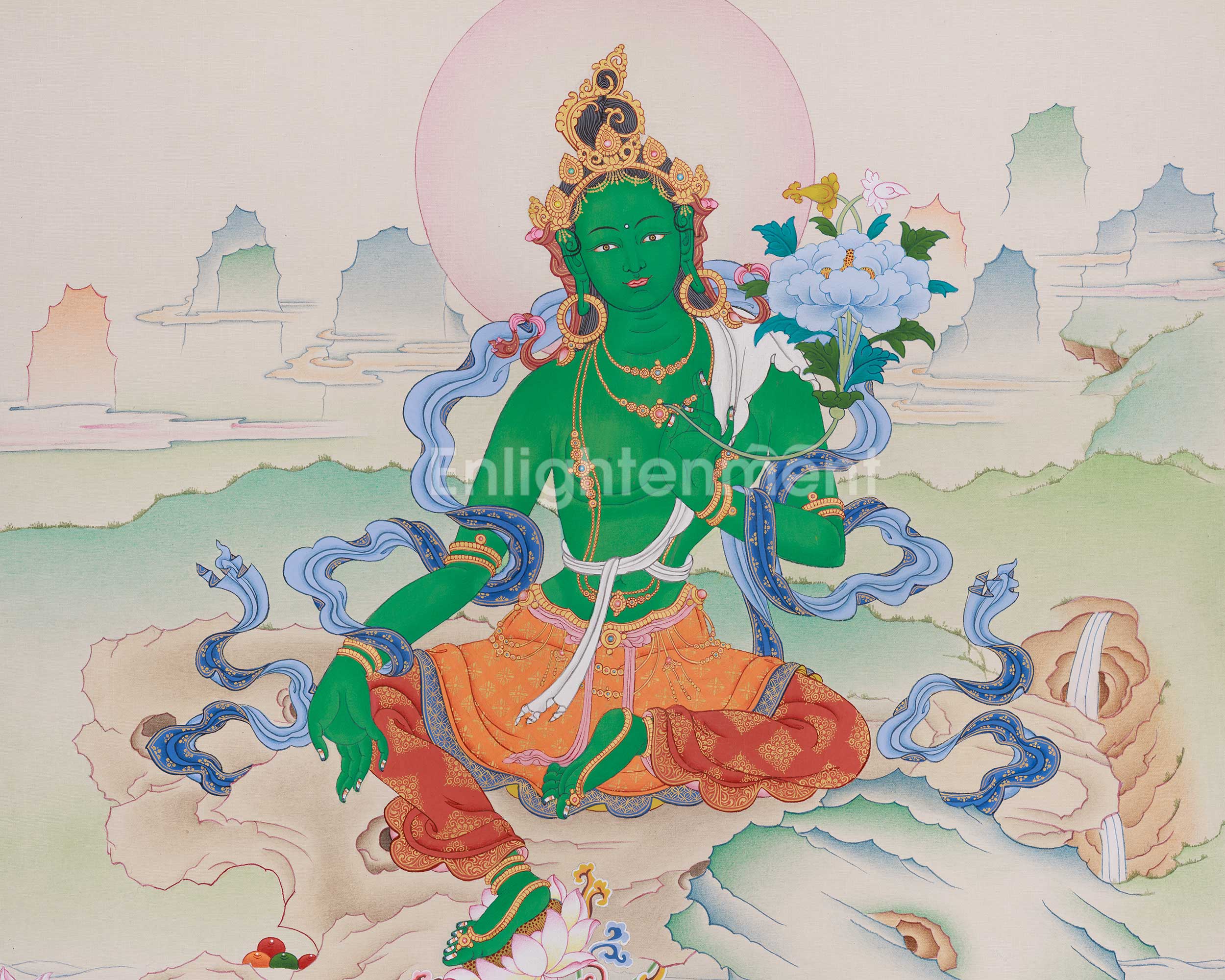 Himalayan Thangka of Green Tara | Mother of All Buddha