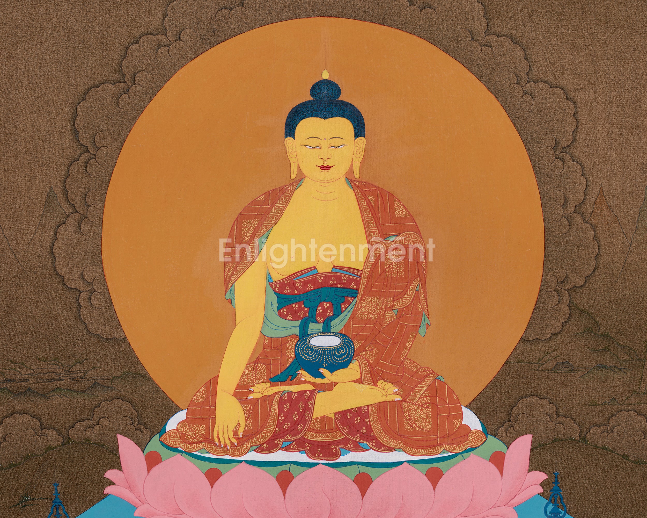 Tibetan Buddha Shakyamuni with Disciples | Siddhartha Gautama | Compassion and Wisdom