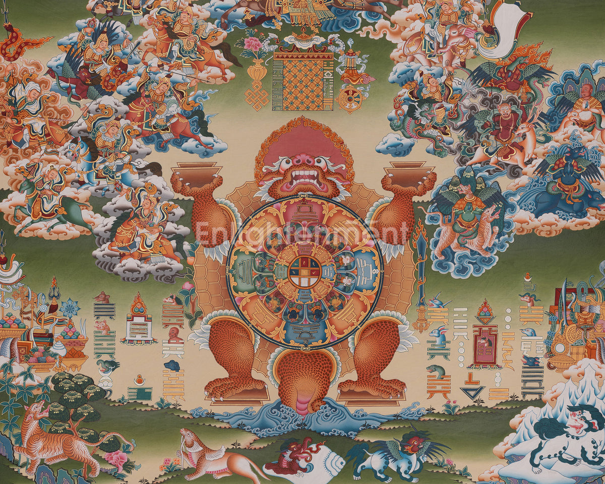 Traditional Tibetan Calendar | Hand-Painted Himalayan Astrological Thangka