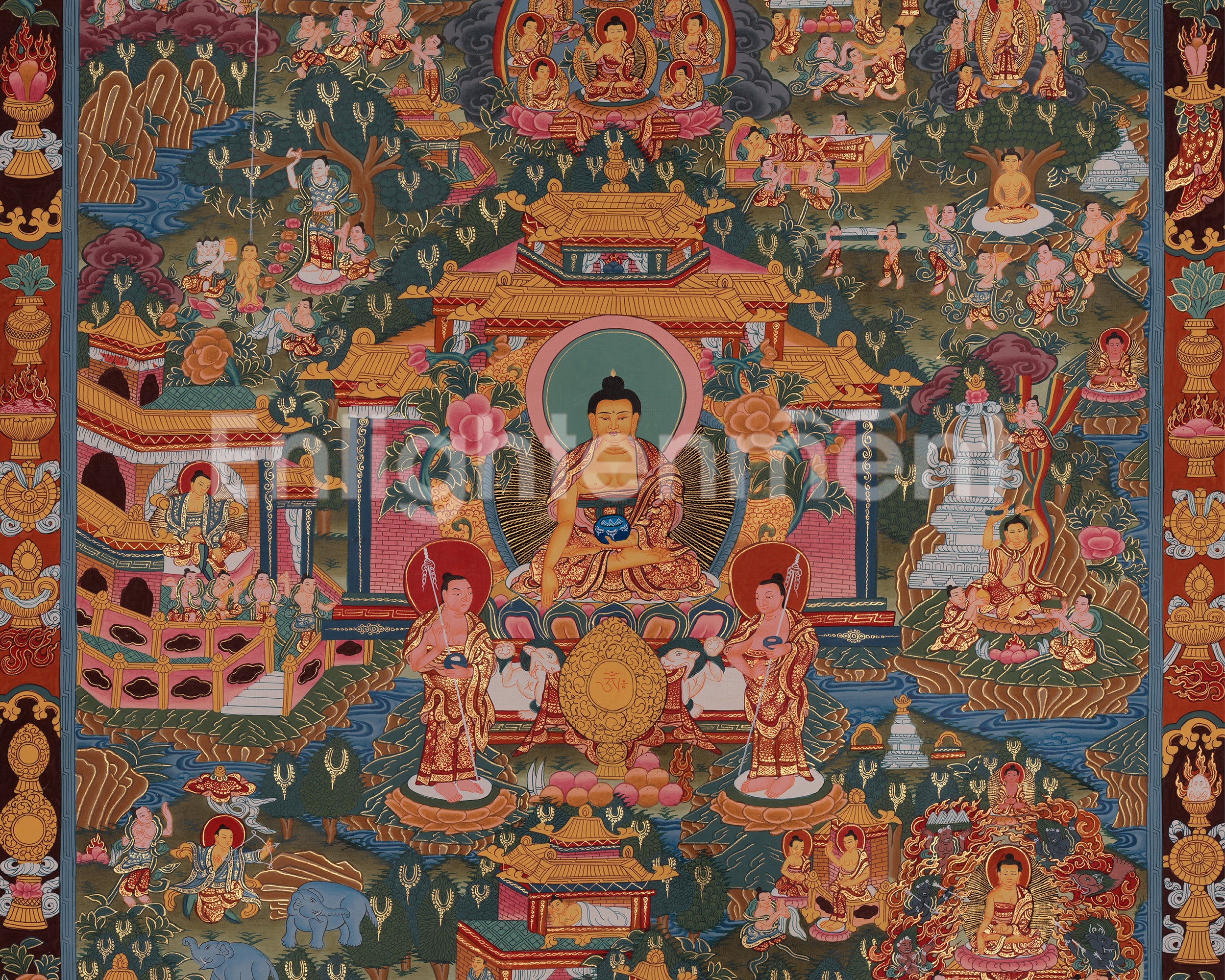 Sacred Buddha Life Story Artwork | Traditional Journey of Shakyamuni Buddha’s Enlightenment