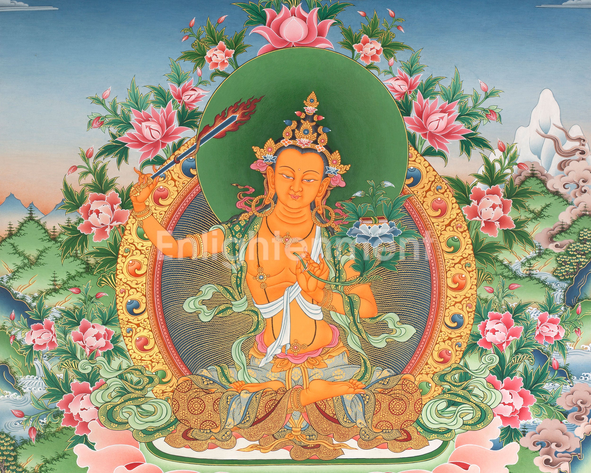 Arya Bodhisattva Manjushri Thangka | Eri Artistry